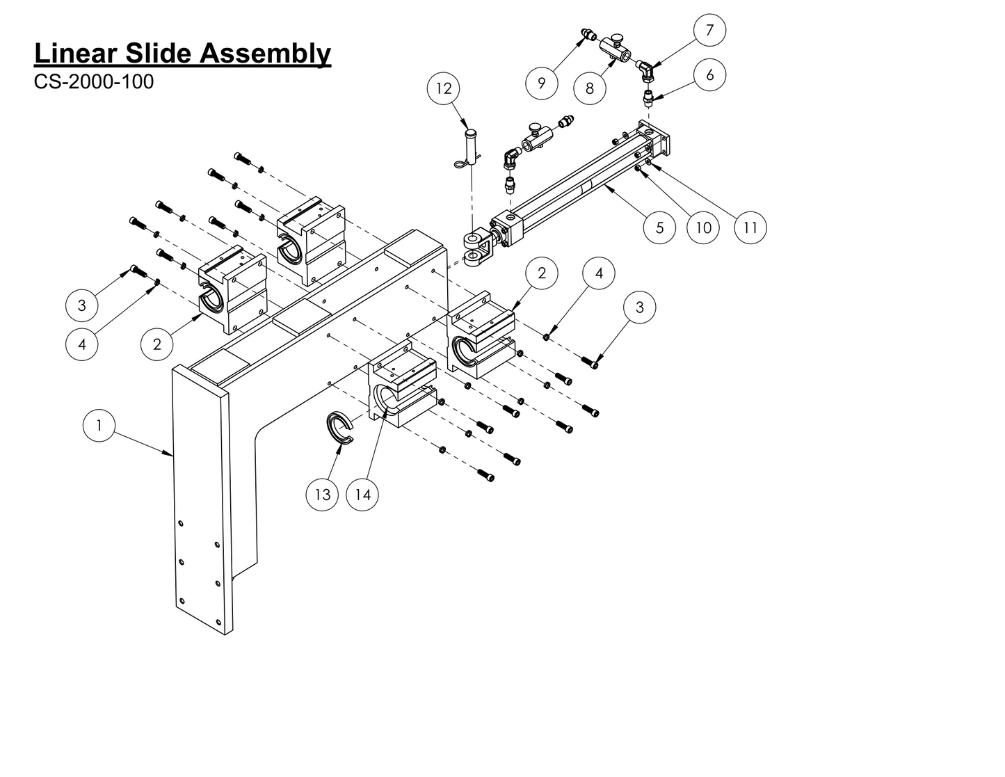 CS-2000-100 Linear Slide Assembly