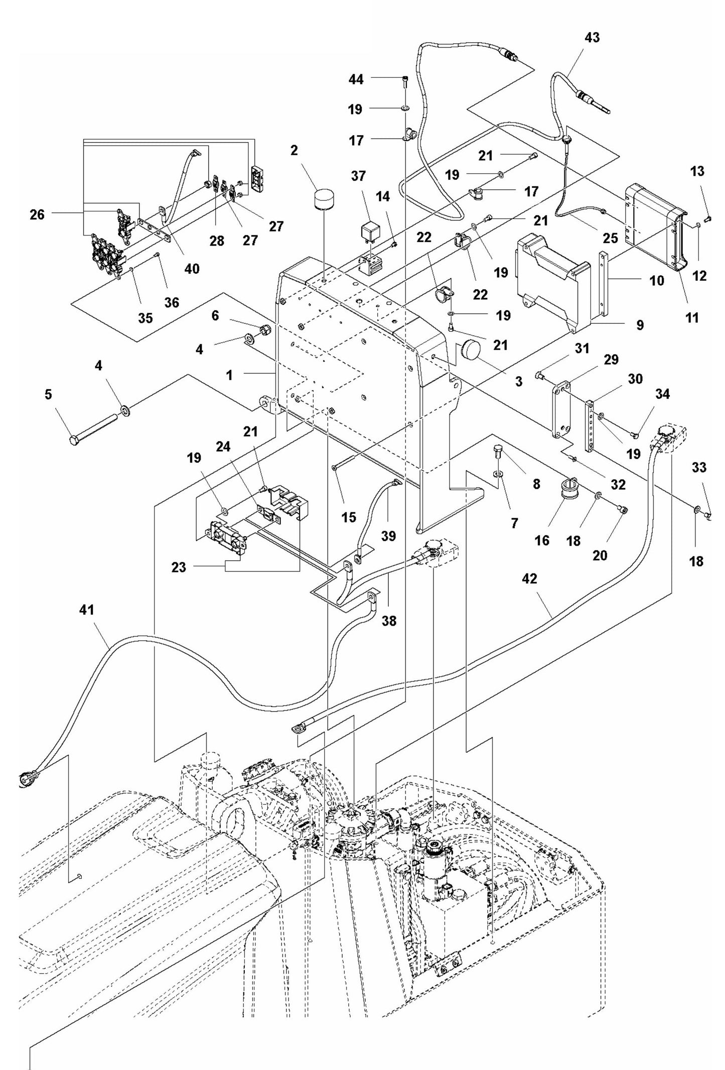 Electrical- Electrical Components Assembly Parts For LP 9505 Trench Roller By Husqvarna