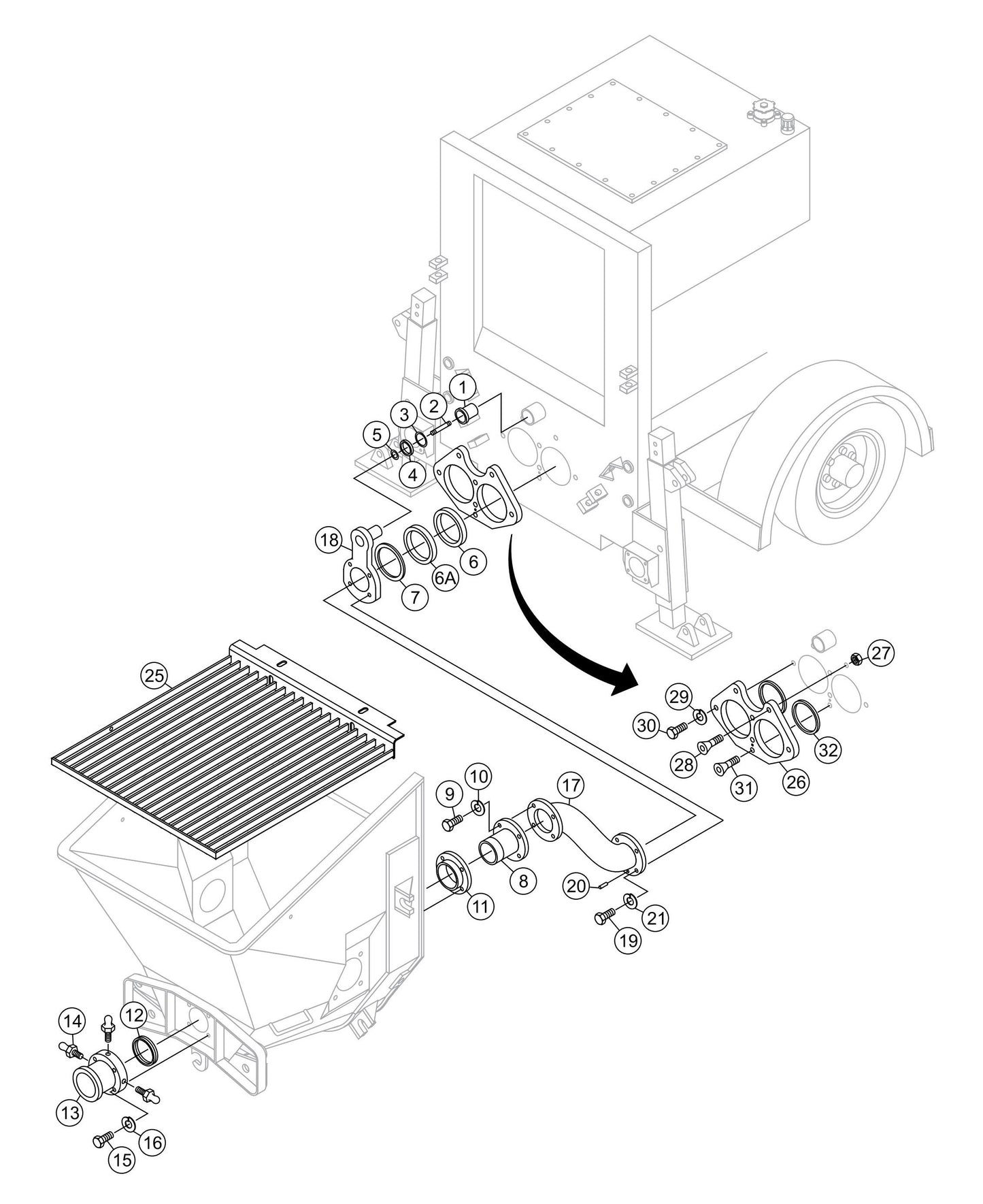 LS600 Hopper Interior Assembly Parts