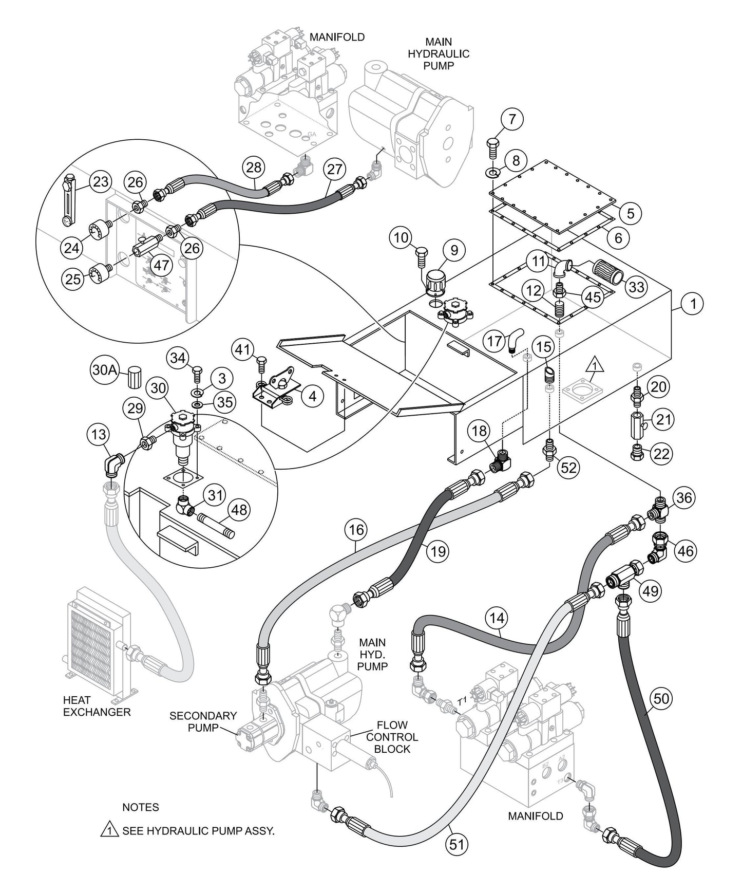 LS600 Hydraulic Tank Assembly Parts