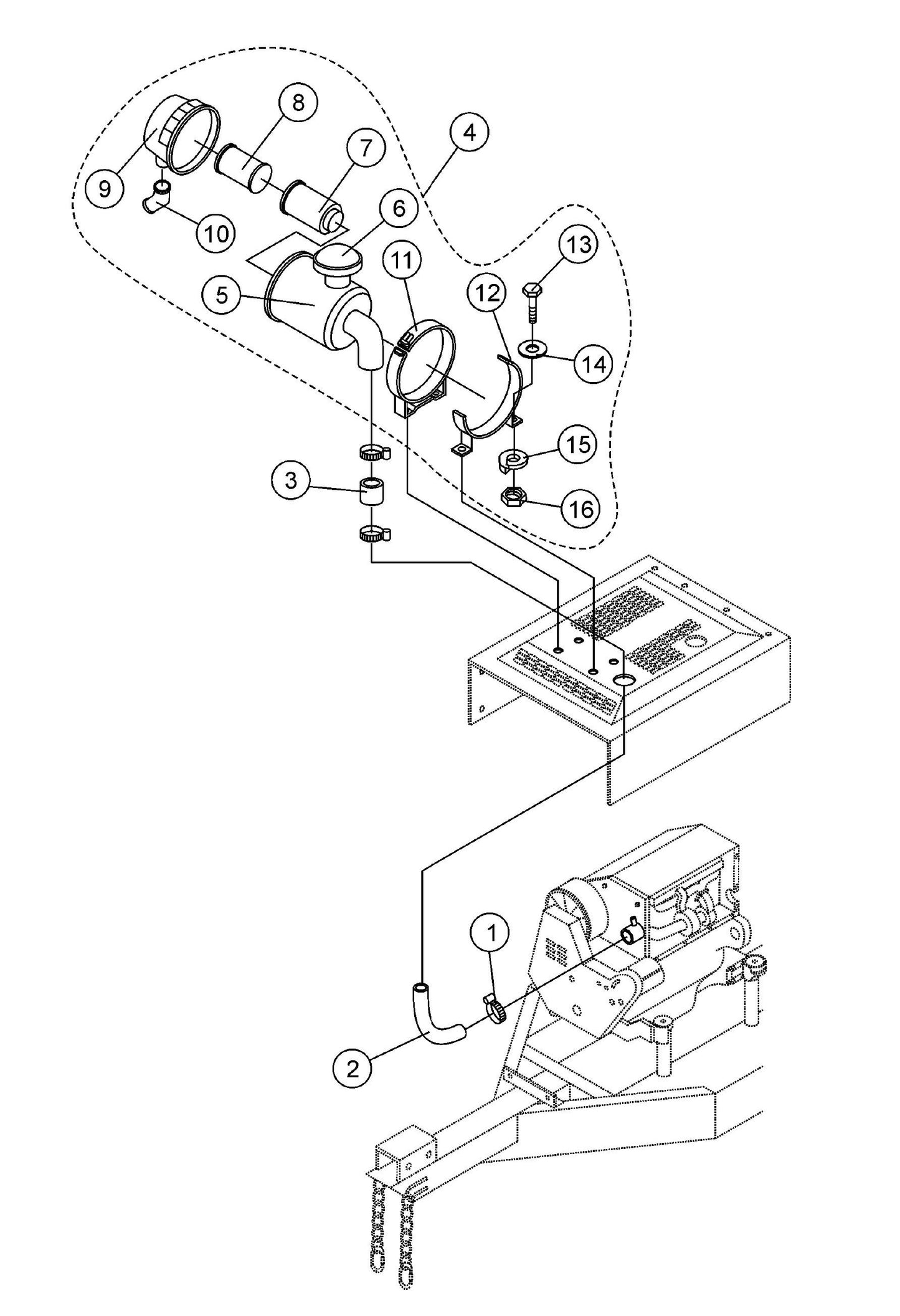 LS600 Engine Air Filter Assembly Parts