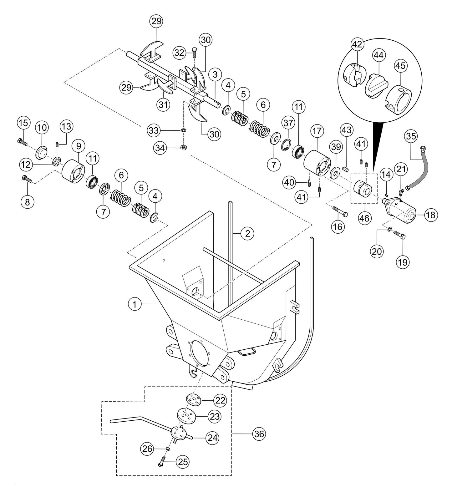 LS600P Hopper Assembly Parts