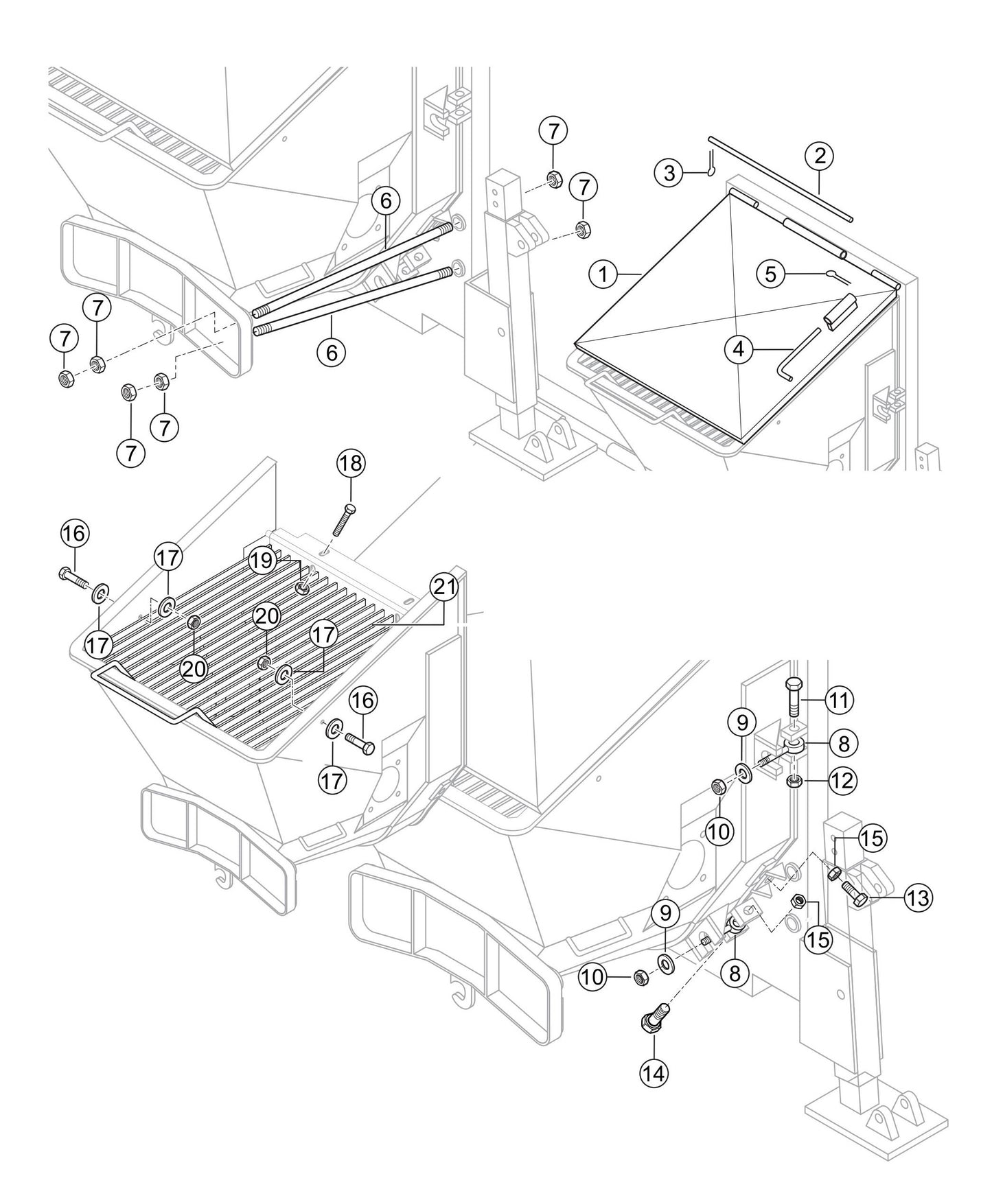 LS600P Hopper Attachment Assembly Parts