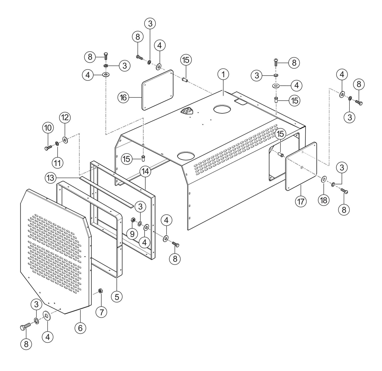 LS600P Engine Cover Assembly Parts