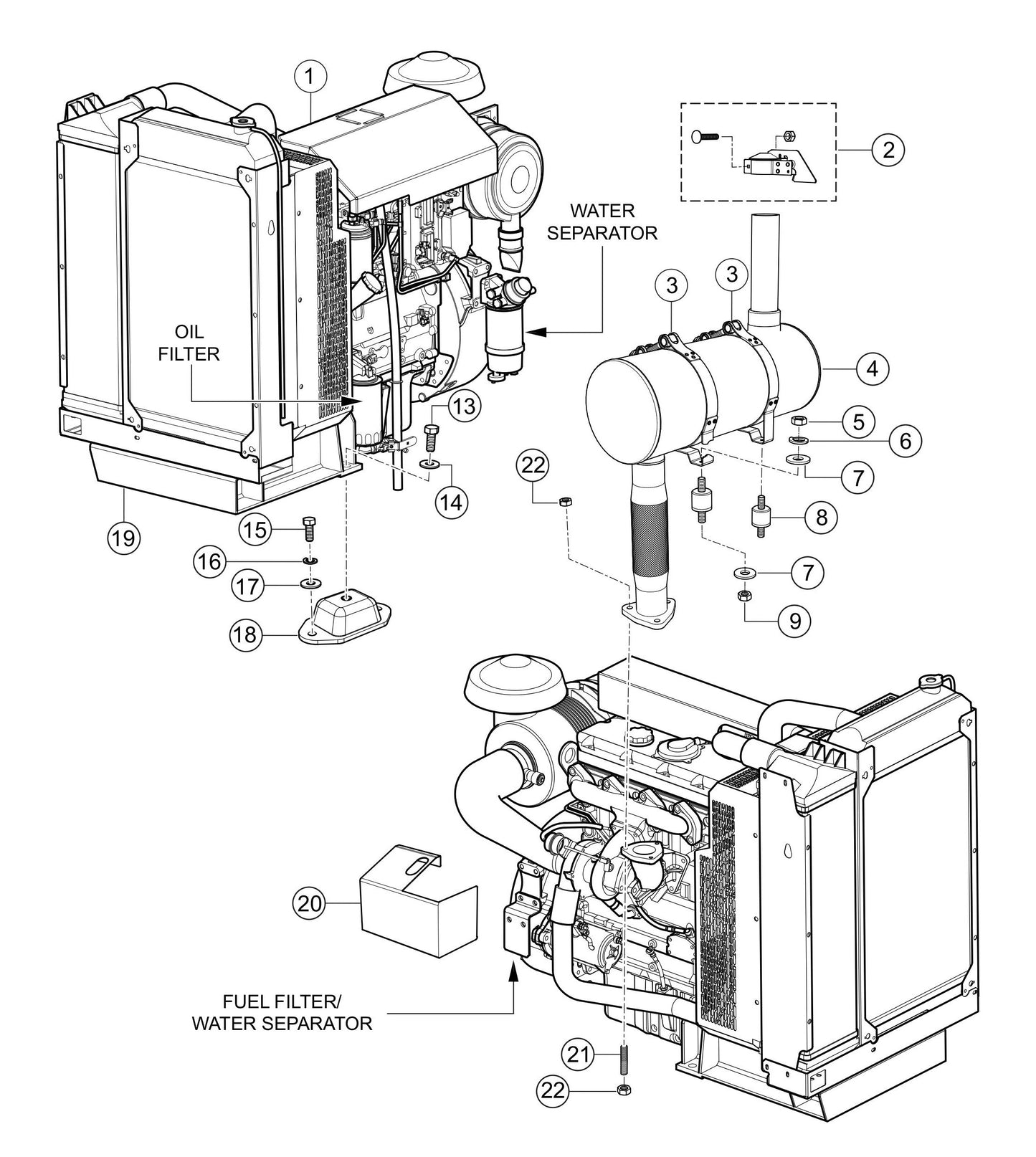 LS600P Engine Mounting Exhaust Assembly Parts