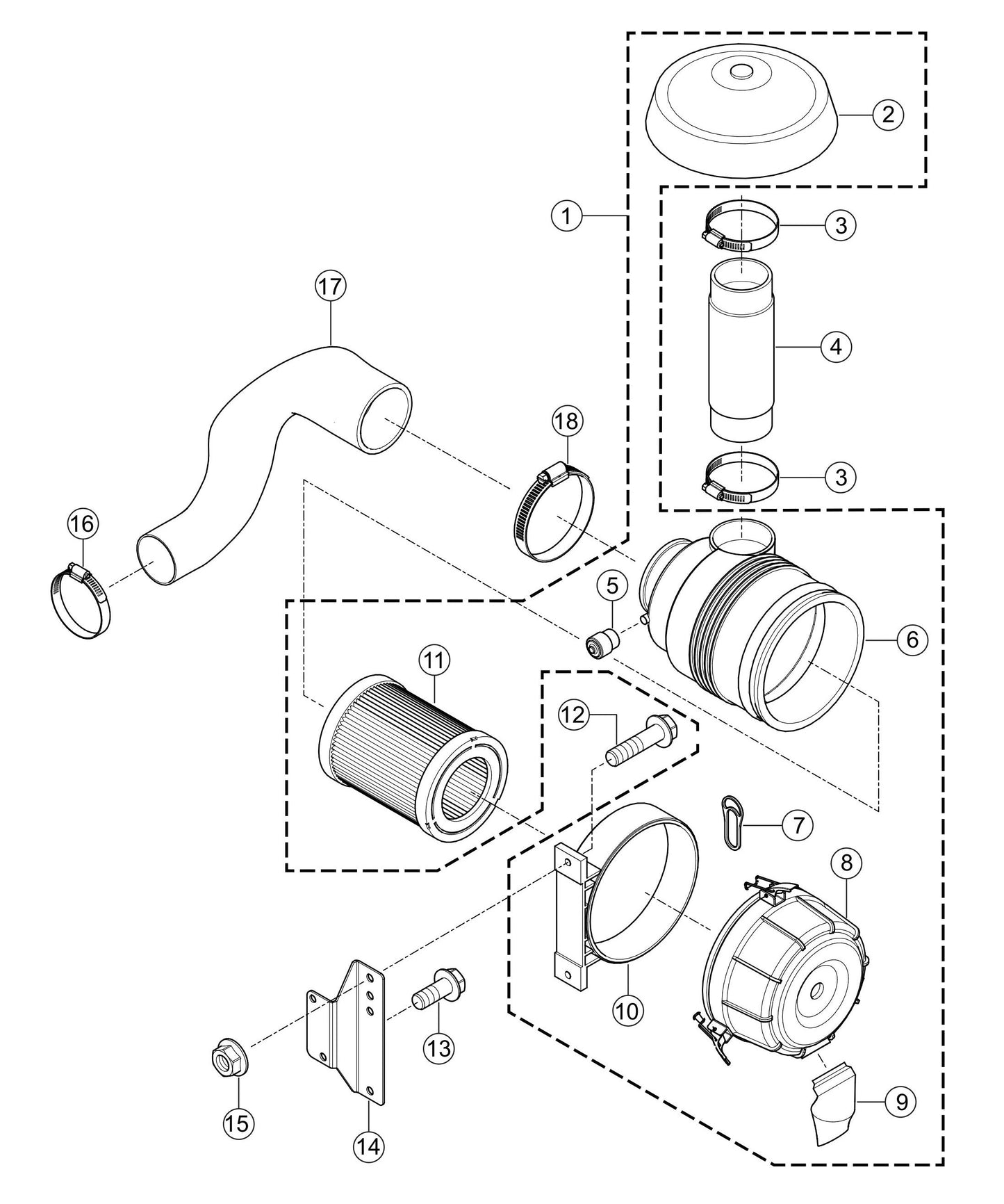 LS600P Engine Filter Assembly Parts