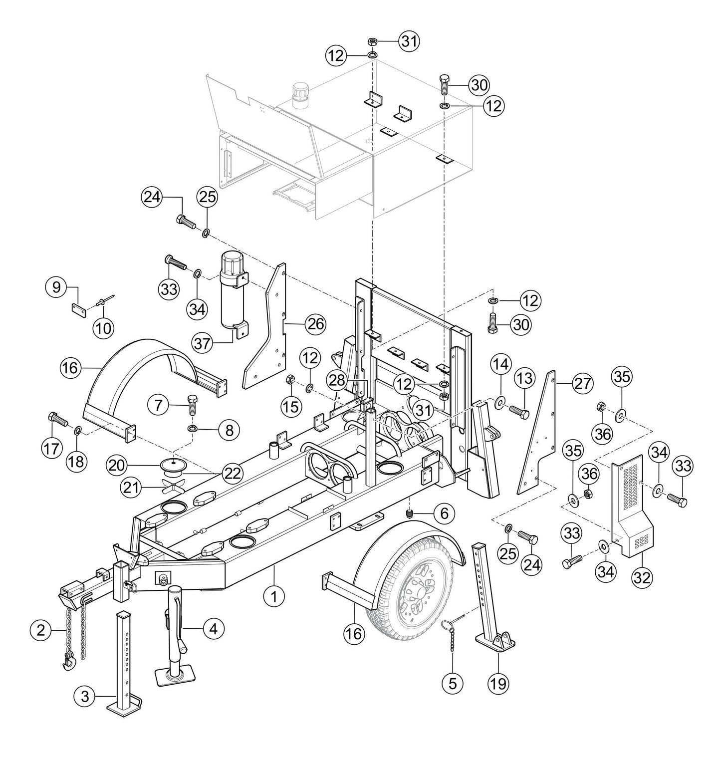 LS600P Frame Assembly Parts