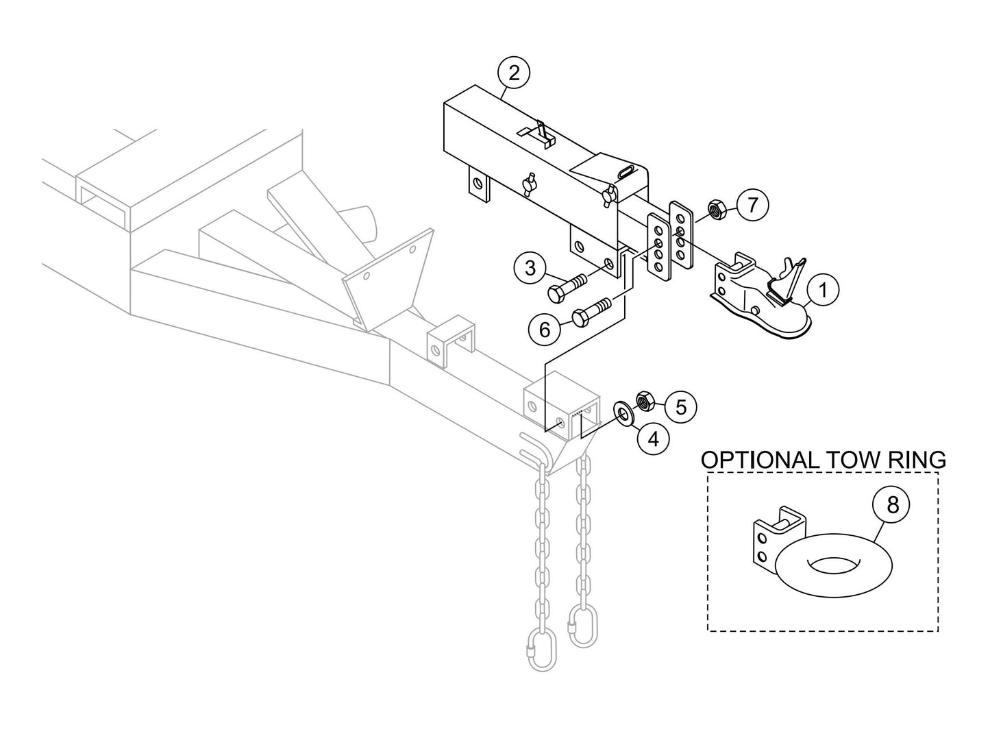 LS300 Trailer Hitch Assembly Parts