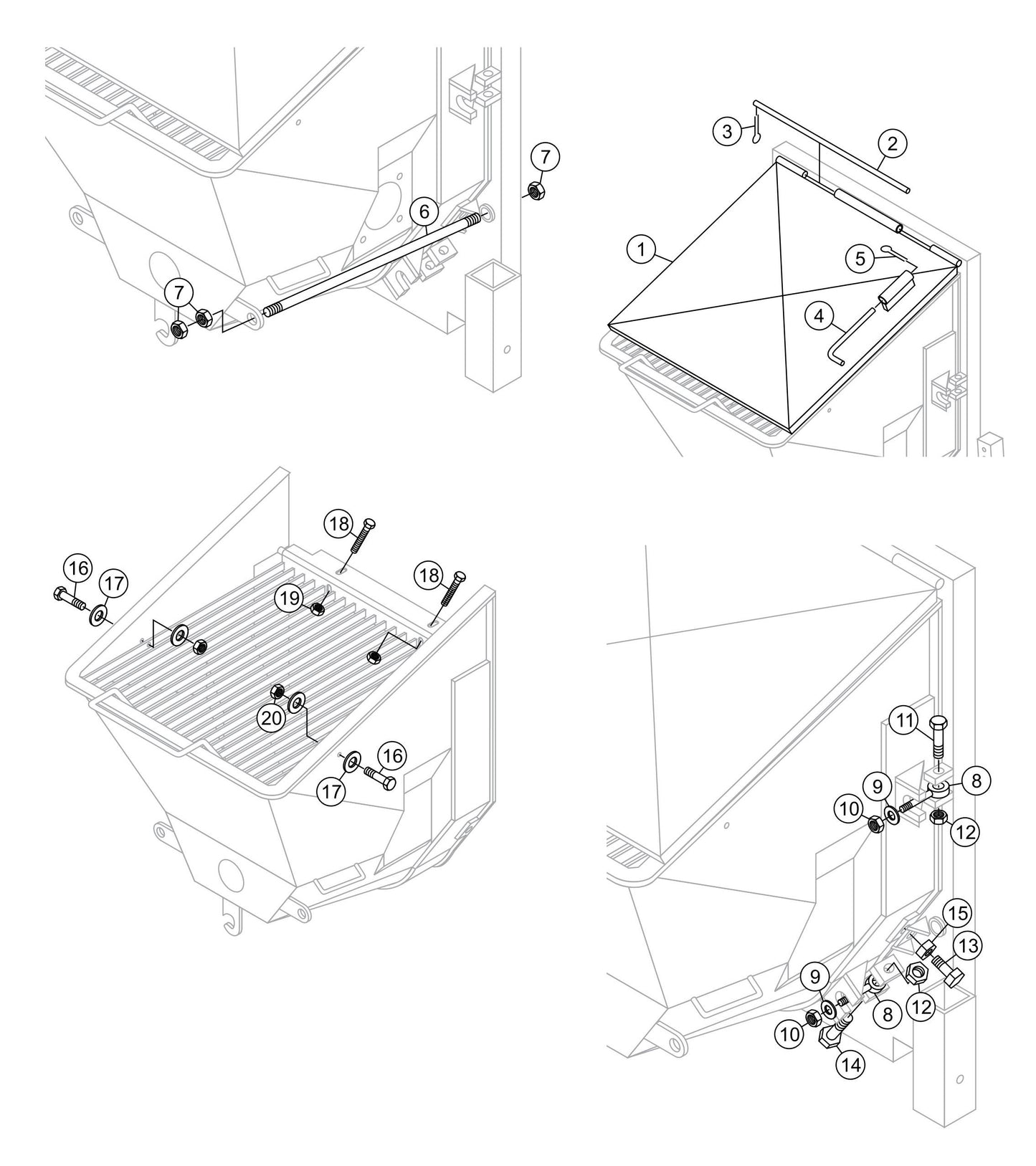 LS300 Hopper Attachment Assembly Parts