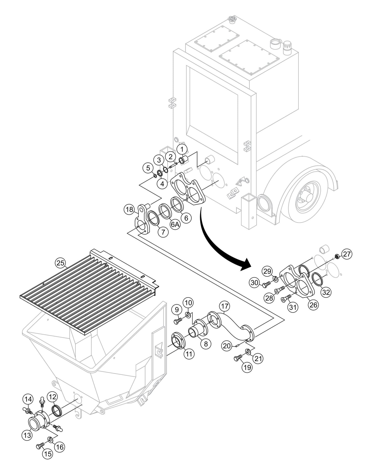 LS300 Hopper Interior Assembly Parts