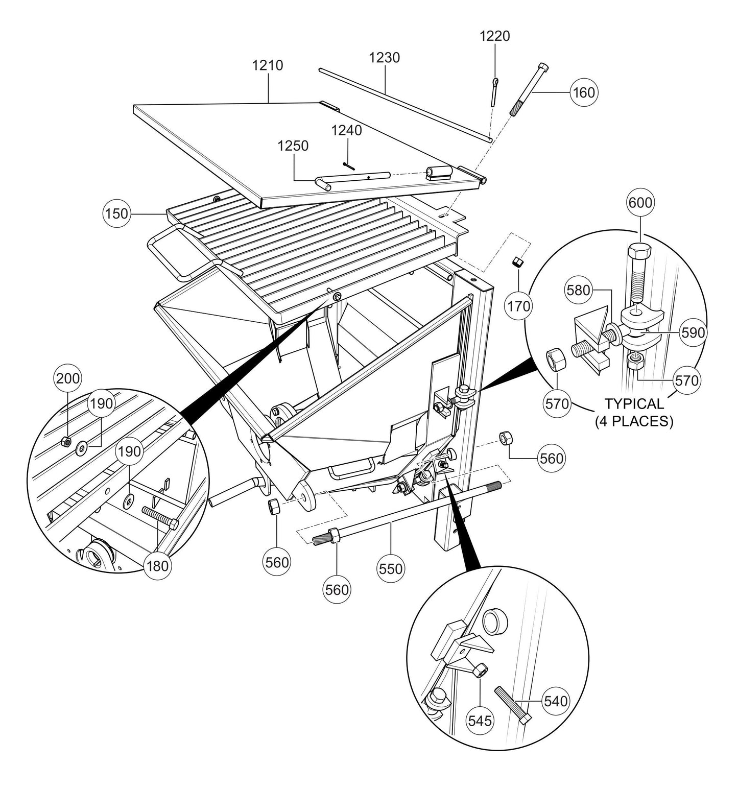 LS300G Hopper Attachment Assembly Parts