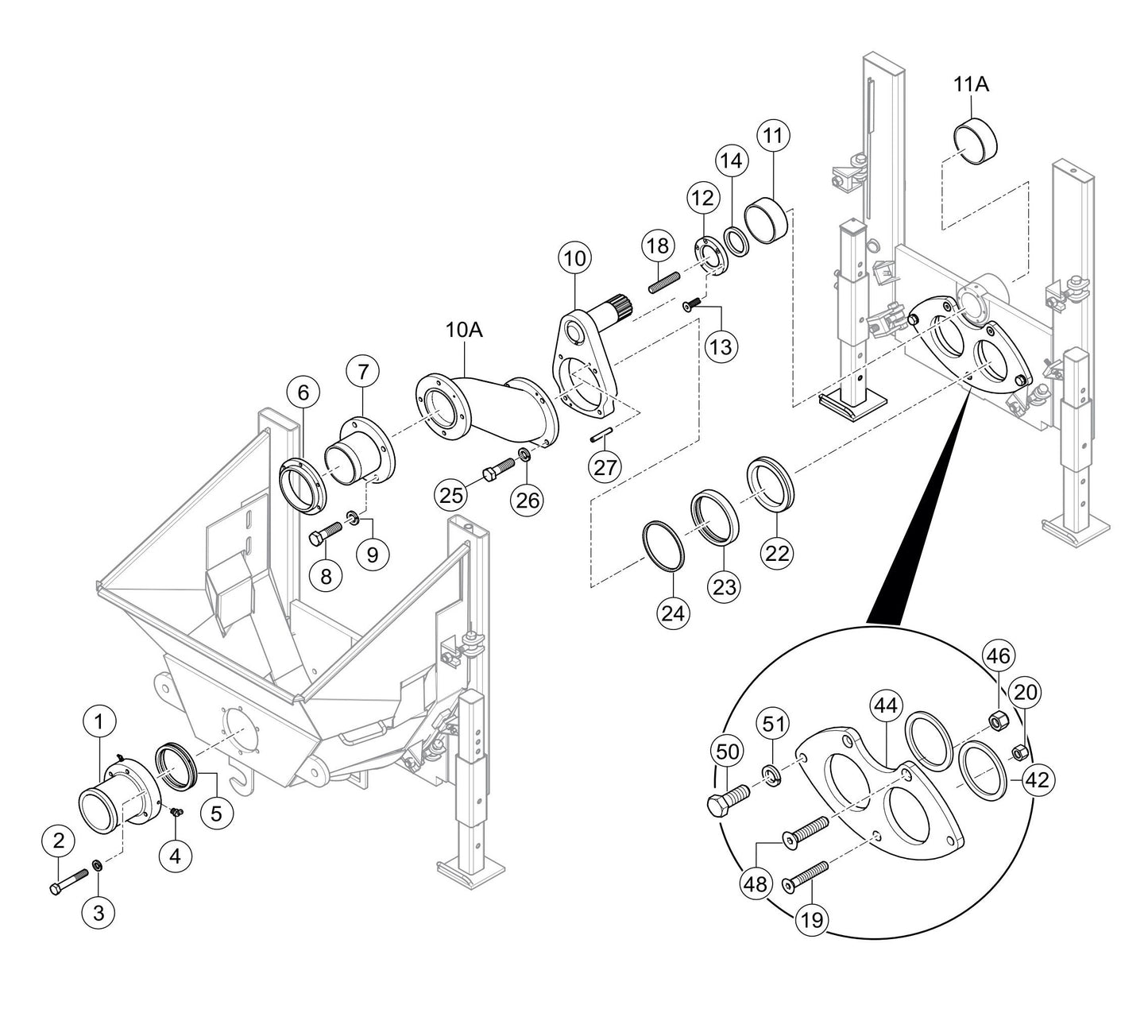 LS300G Hopper Interior Assembly Parts