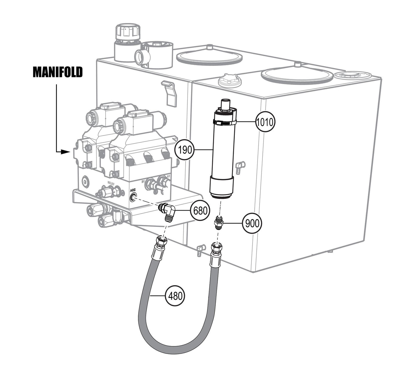 LS300G Piston Accumulator Assembly Parts