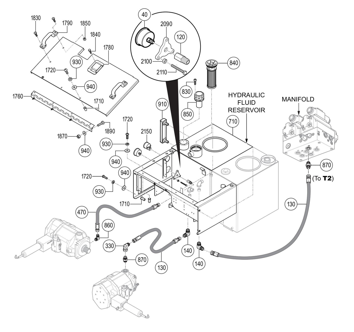 LS300G Hydraulic Tank Assembly Parts
