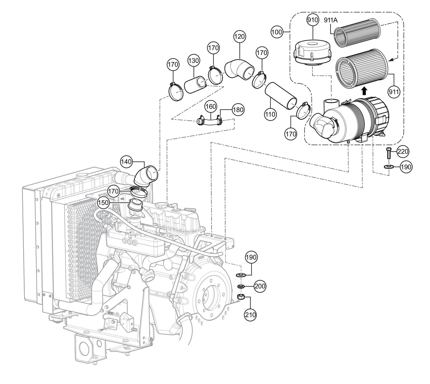 LS300G Air Filter Assembly Parts