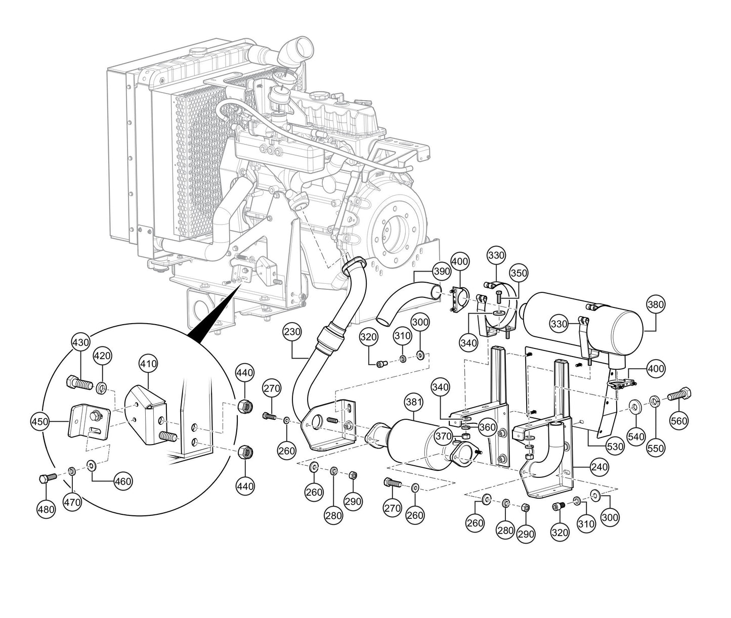 LS300G Exhaust Assembly Parts