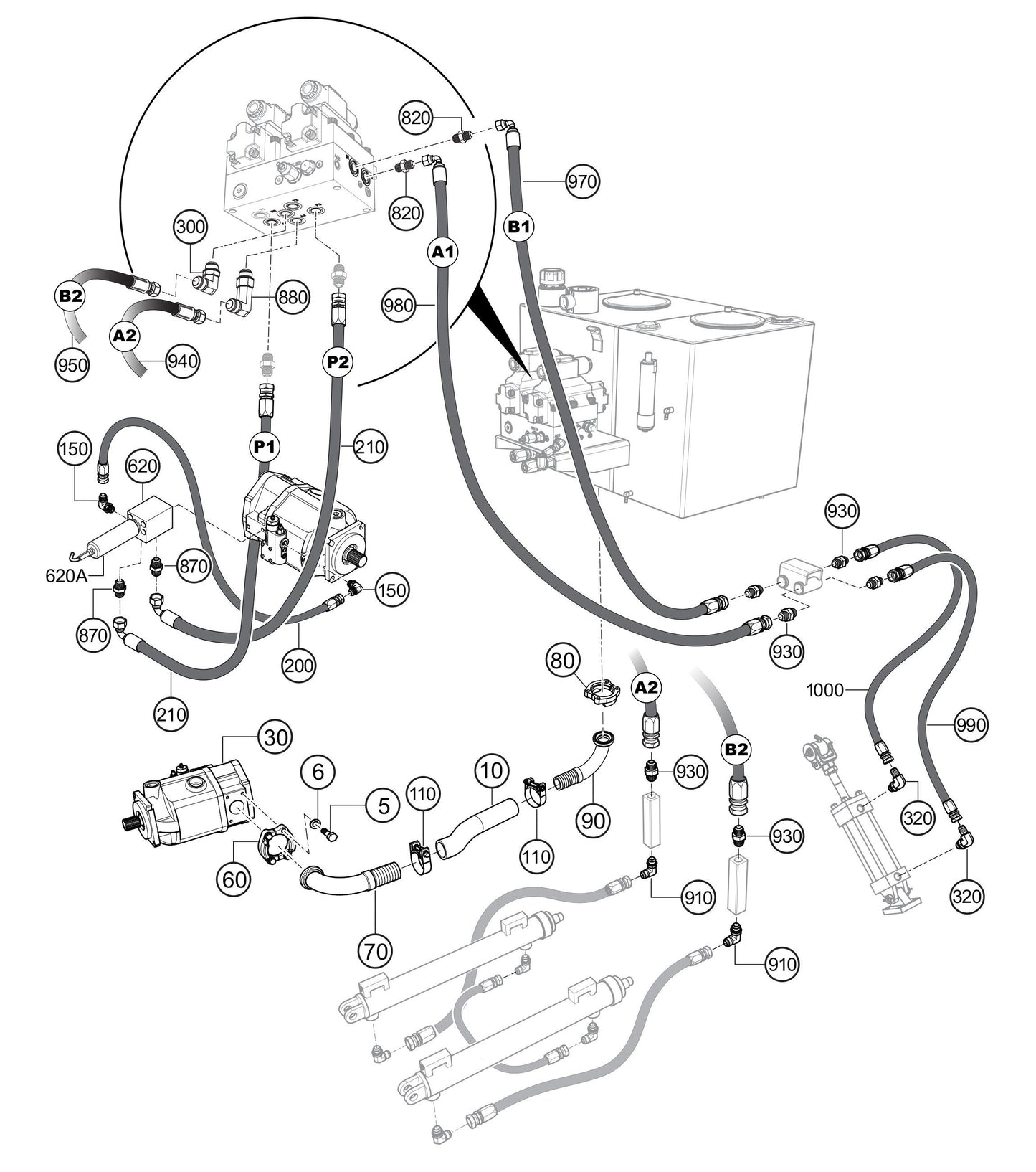 LS300G Hydraulic Pump Assembly Parts