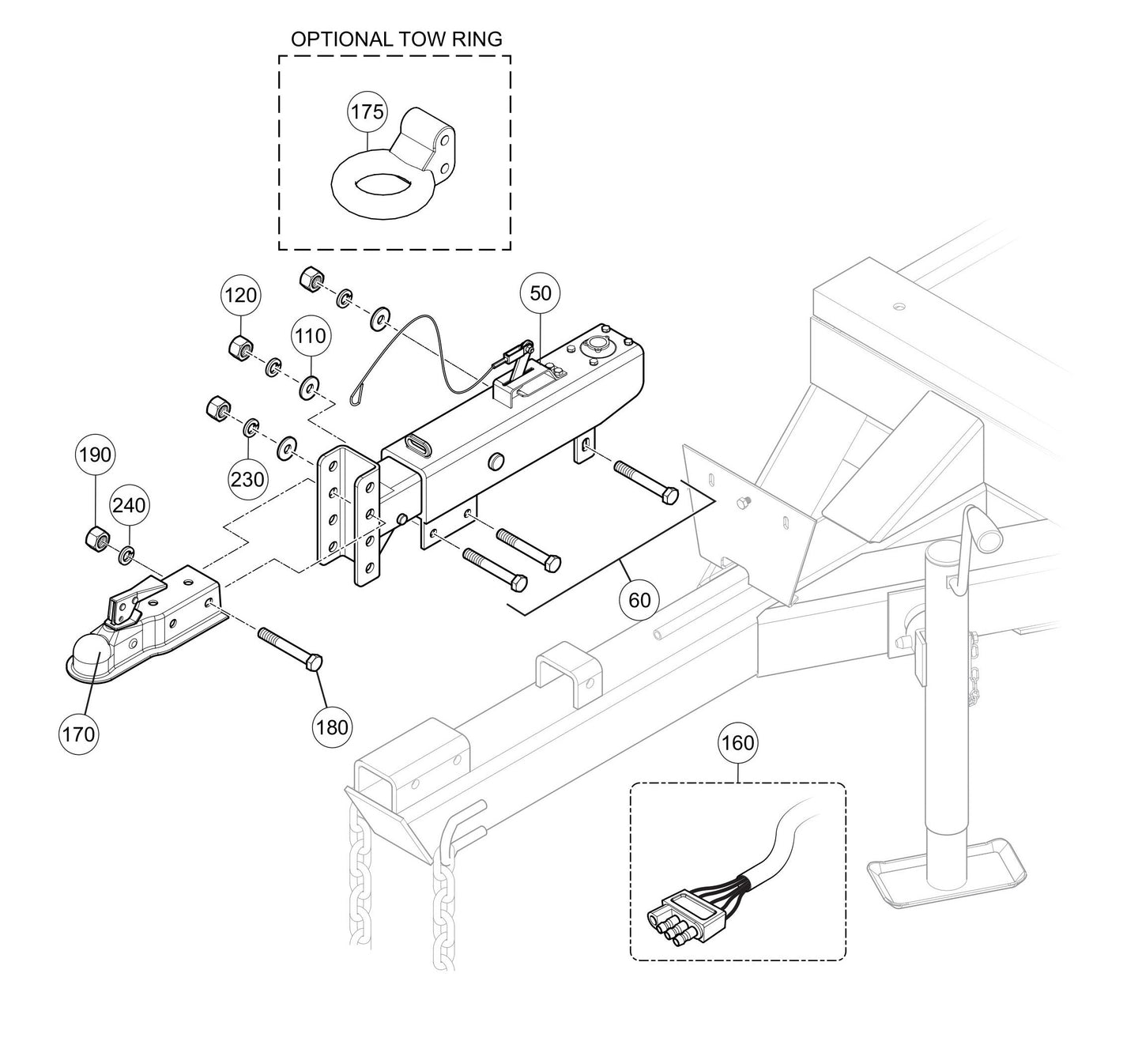 LS300GK Trailer Hitch Assembly Parts