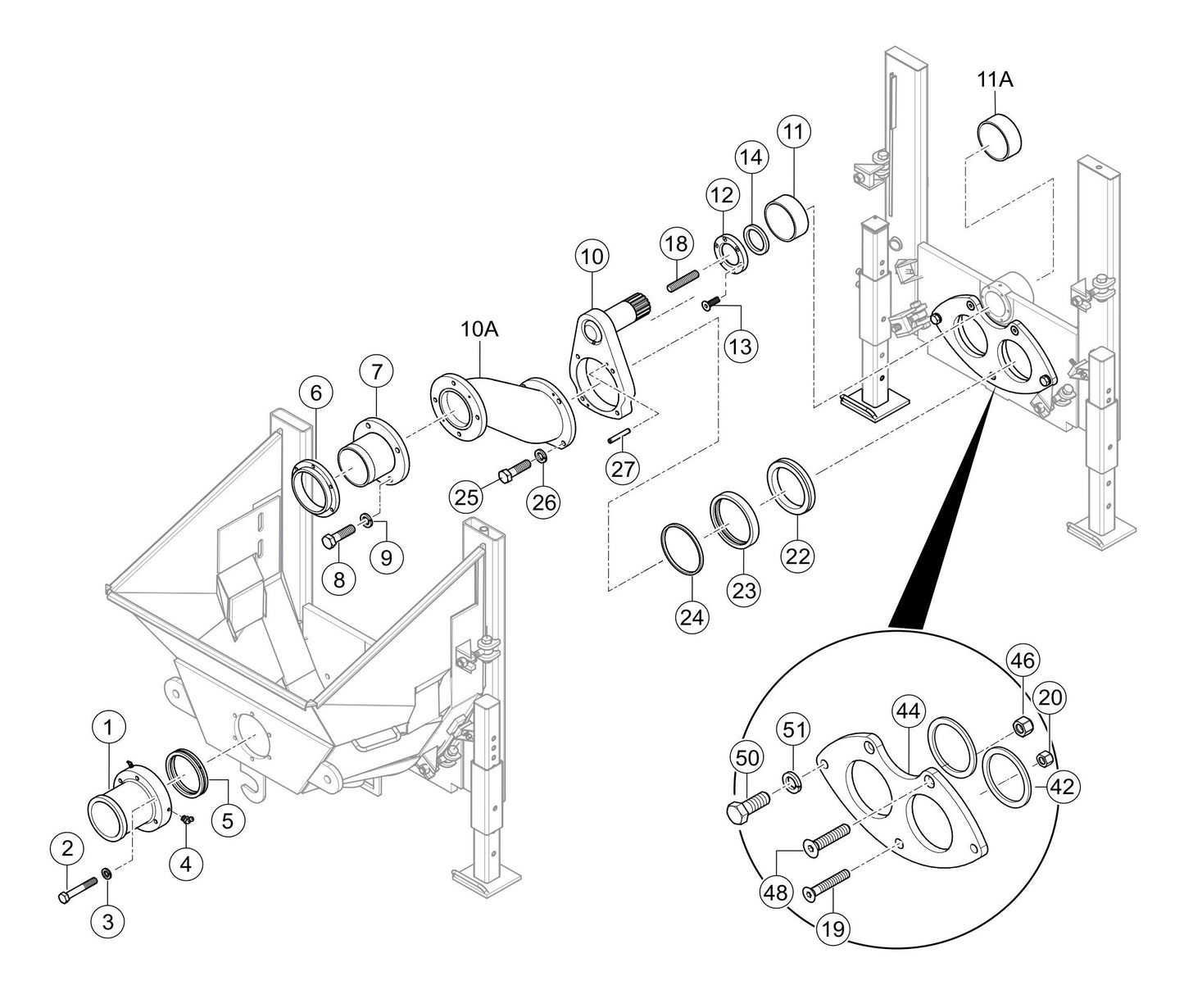 LS300GK Hopper Interior Assembly Parts