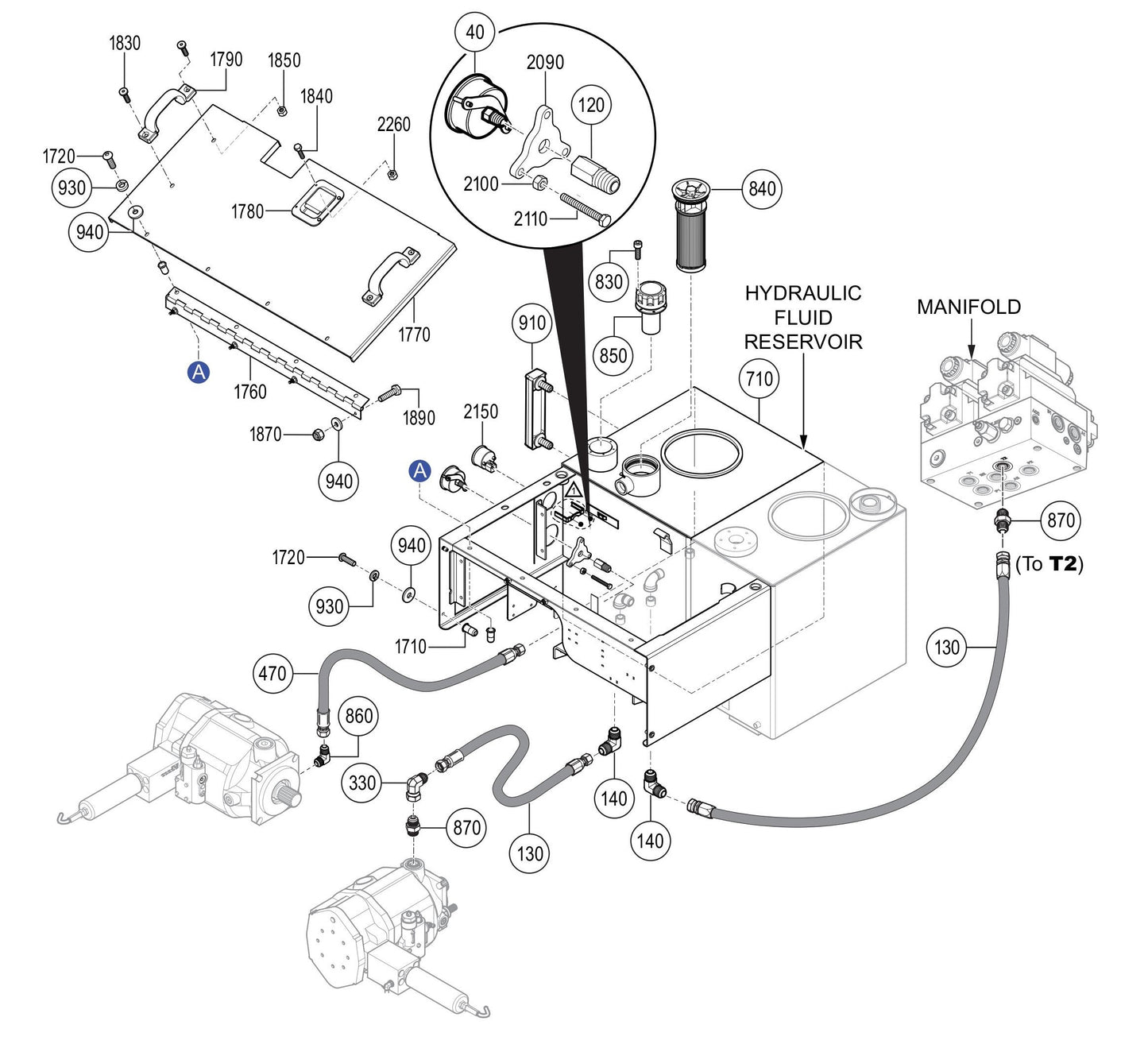 LS300GK Hydraulic Tank Assembly Parts