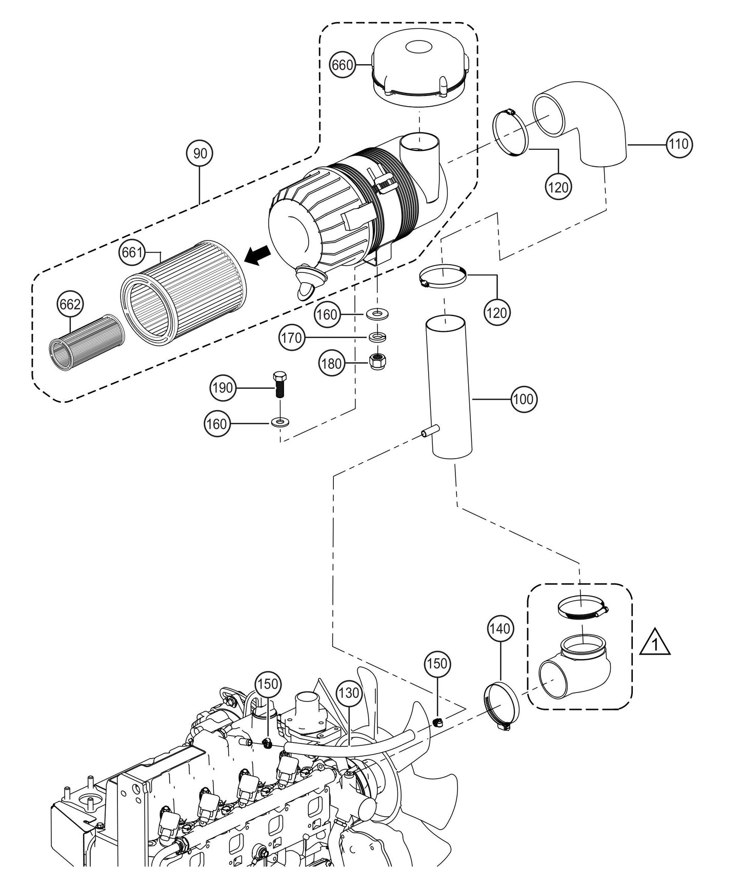 LS300GK Air Filter Assembly Parts