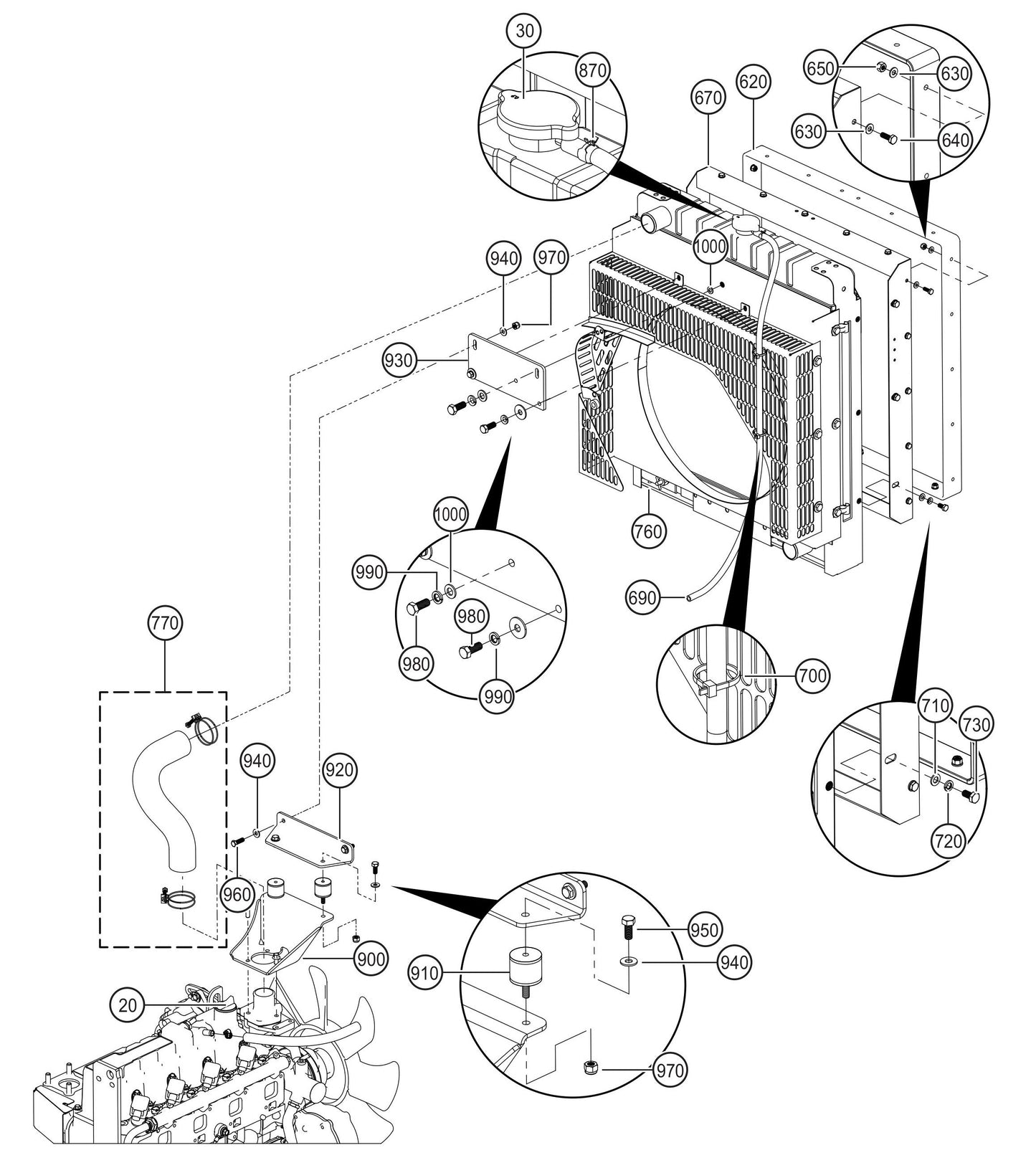 LS300GK Radiator Assembly Parts