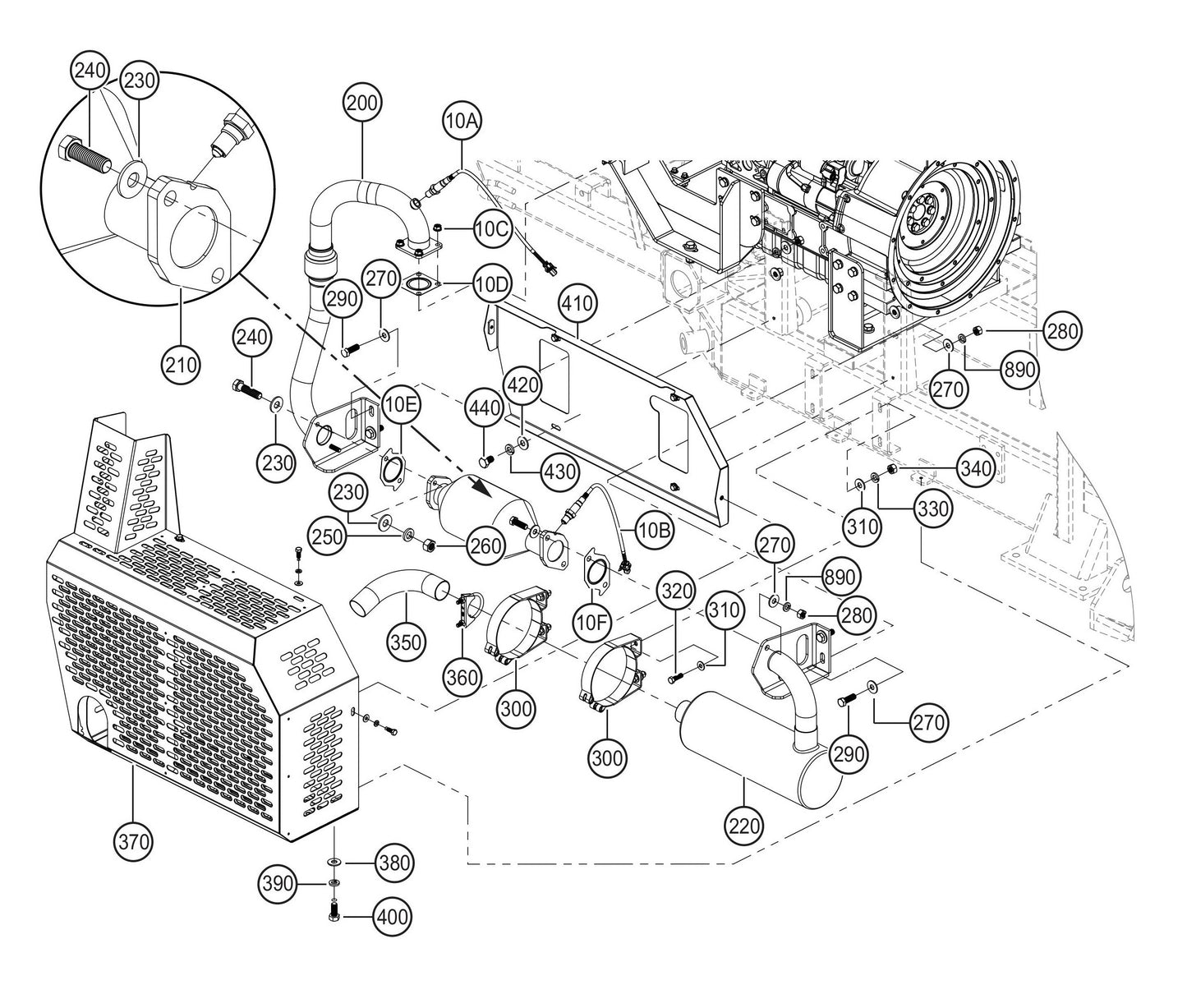 LS300GK Exhaust Assembly Parts