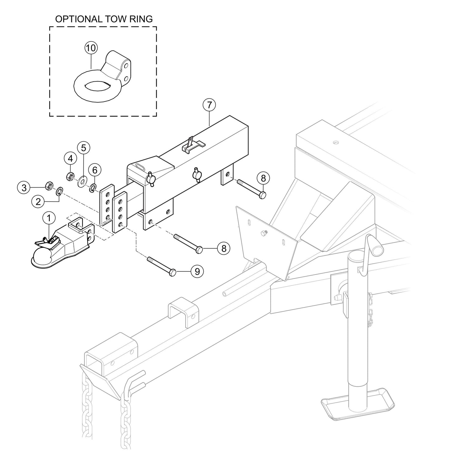 LS300P Trailer Hitch Assembly Parts