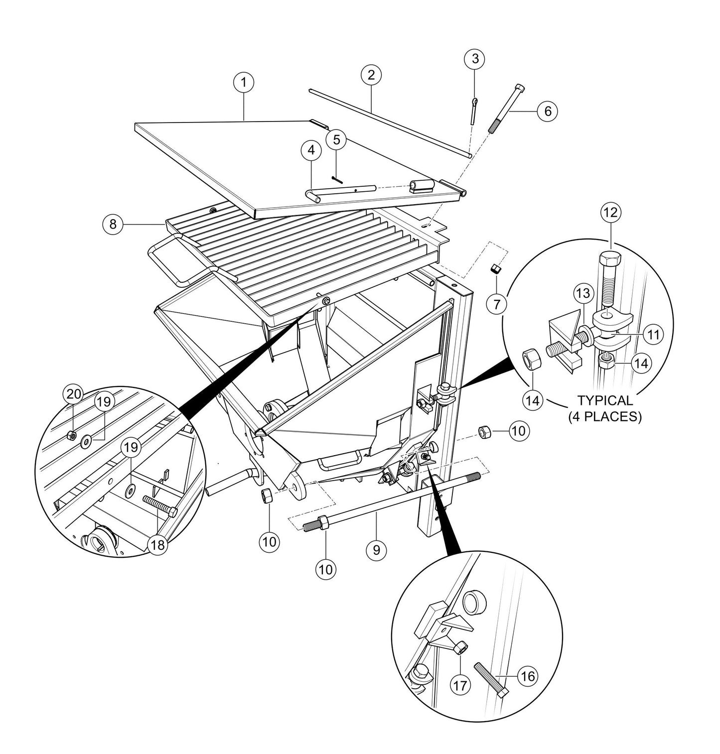 LS300P Hopper Attachment Assembly Parts