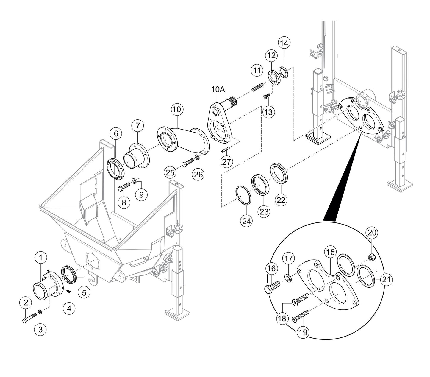 LS300P Hopper Interior Assembly Parts