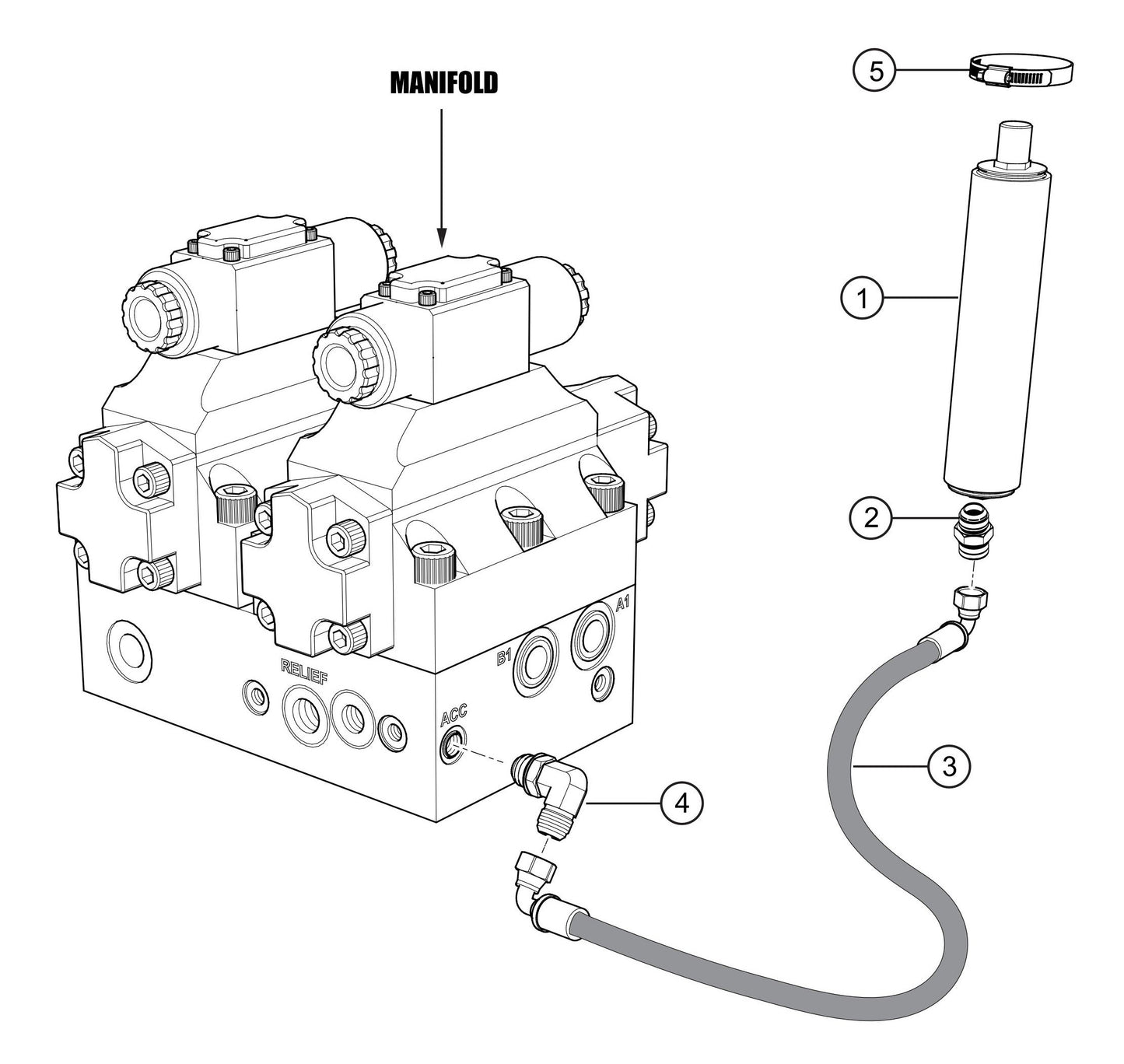 LS300P Piston Accumulator Assembly Parts