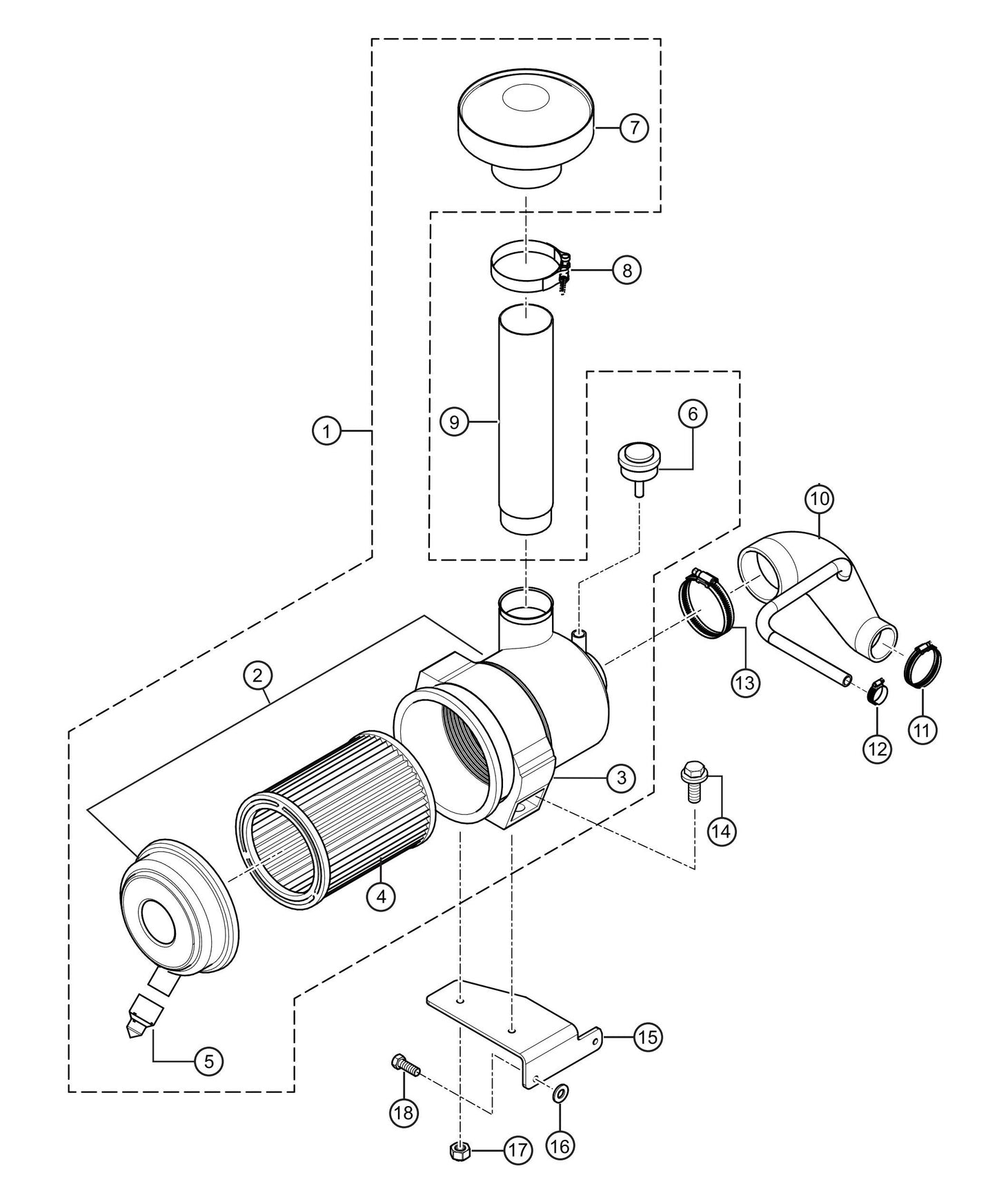 LS300P Air Filter Assembly Parts