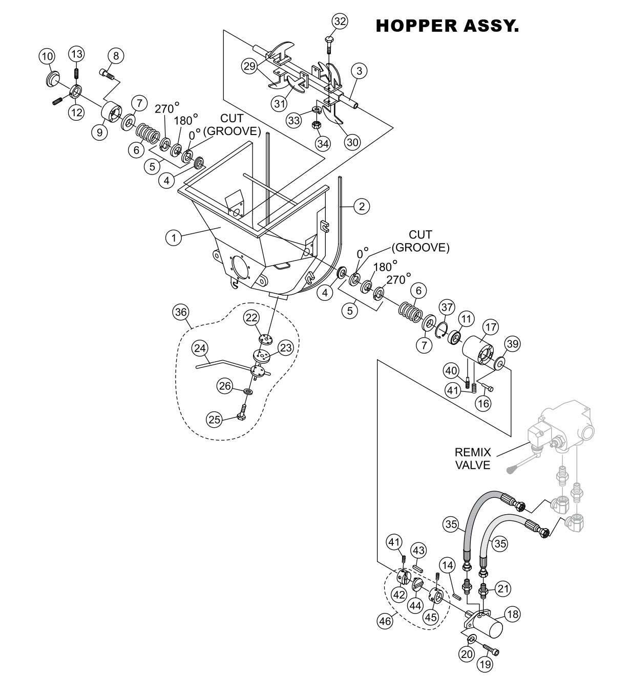 Hopper Assembly Parts-LS-40, LS-40TD, LS-50TD DEUTZ F4L2011, BF4L2011 Diesel Engine