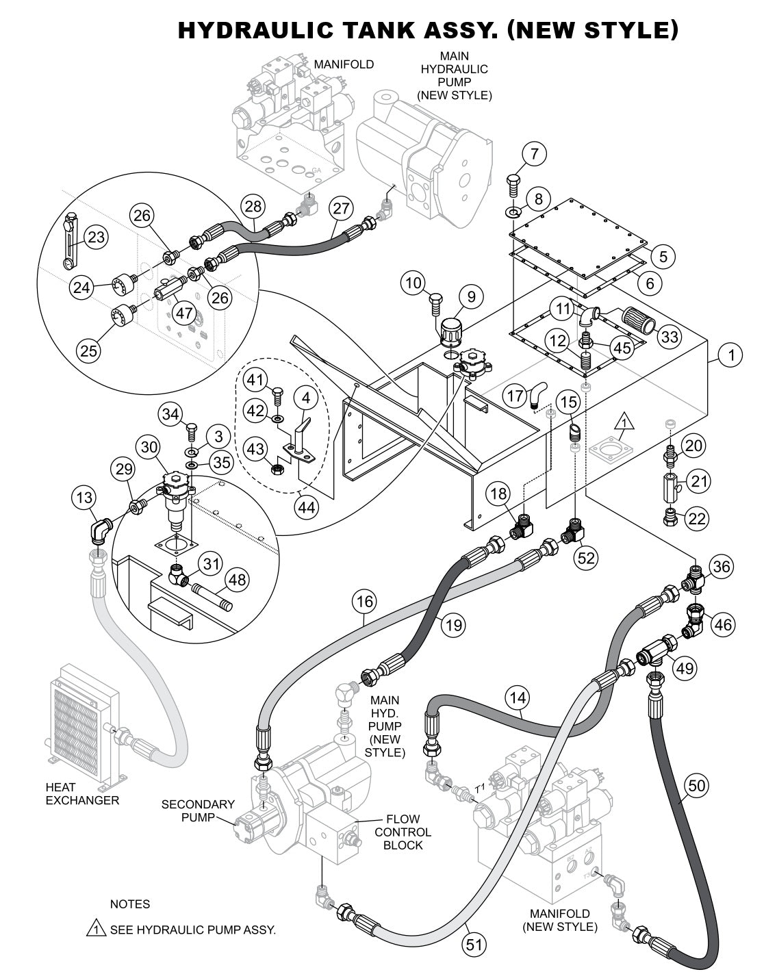 Hydraulic Tank Assembly (New Style) Parts-LS-40, LS-40TD, LS-50TD DEUTZ F4L2011, BF4L2011 Diesel Engine