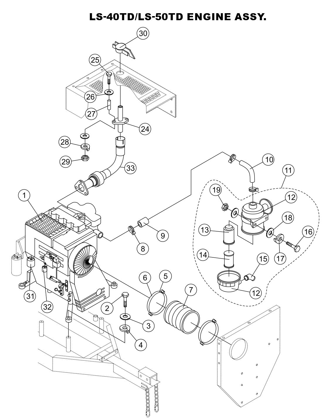 Engine Assembly Parts-LS-40TD, LS-50TD DEUTZ F4L2011, BF4L2011 Diesel Engine-LS-40TD, LS-50TD DEUTZ F4L2011, BF4L2011 Diesel Engine