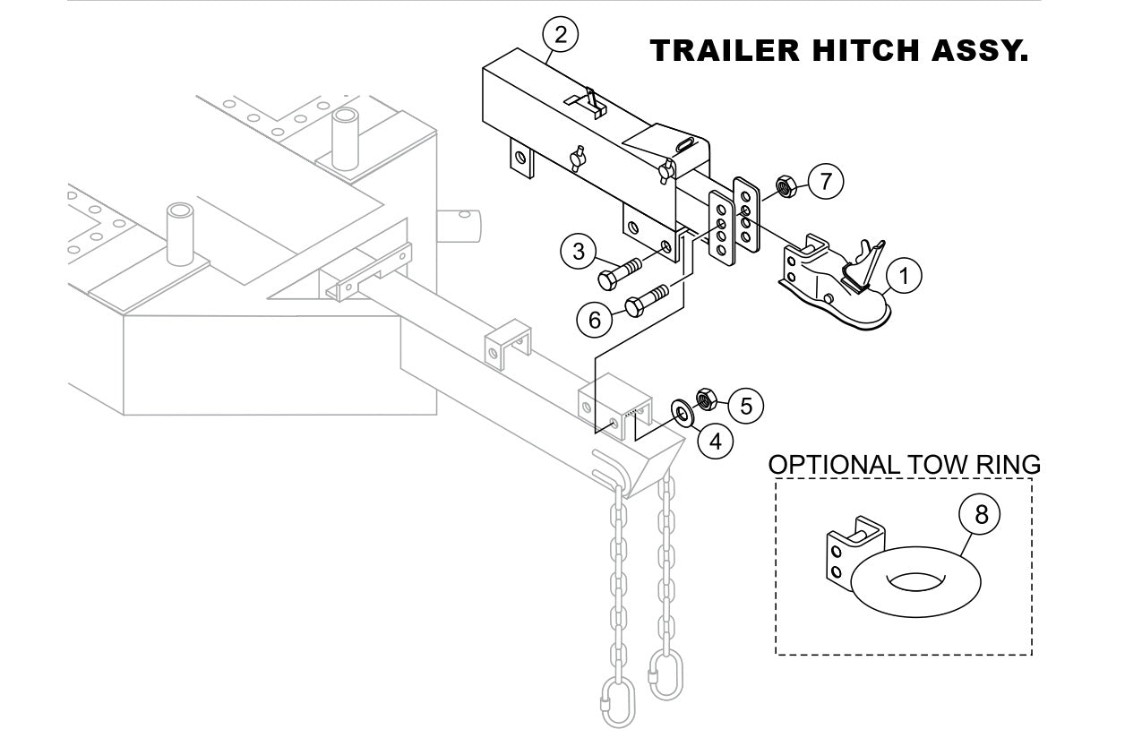 Trailer Hitch Assembly Parts-LS400, LS500 DEUTZ F4L2011, BF4L2011 Diesel Engine