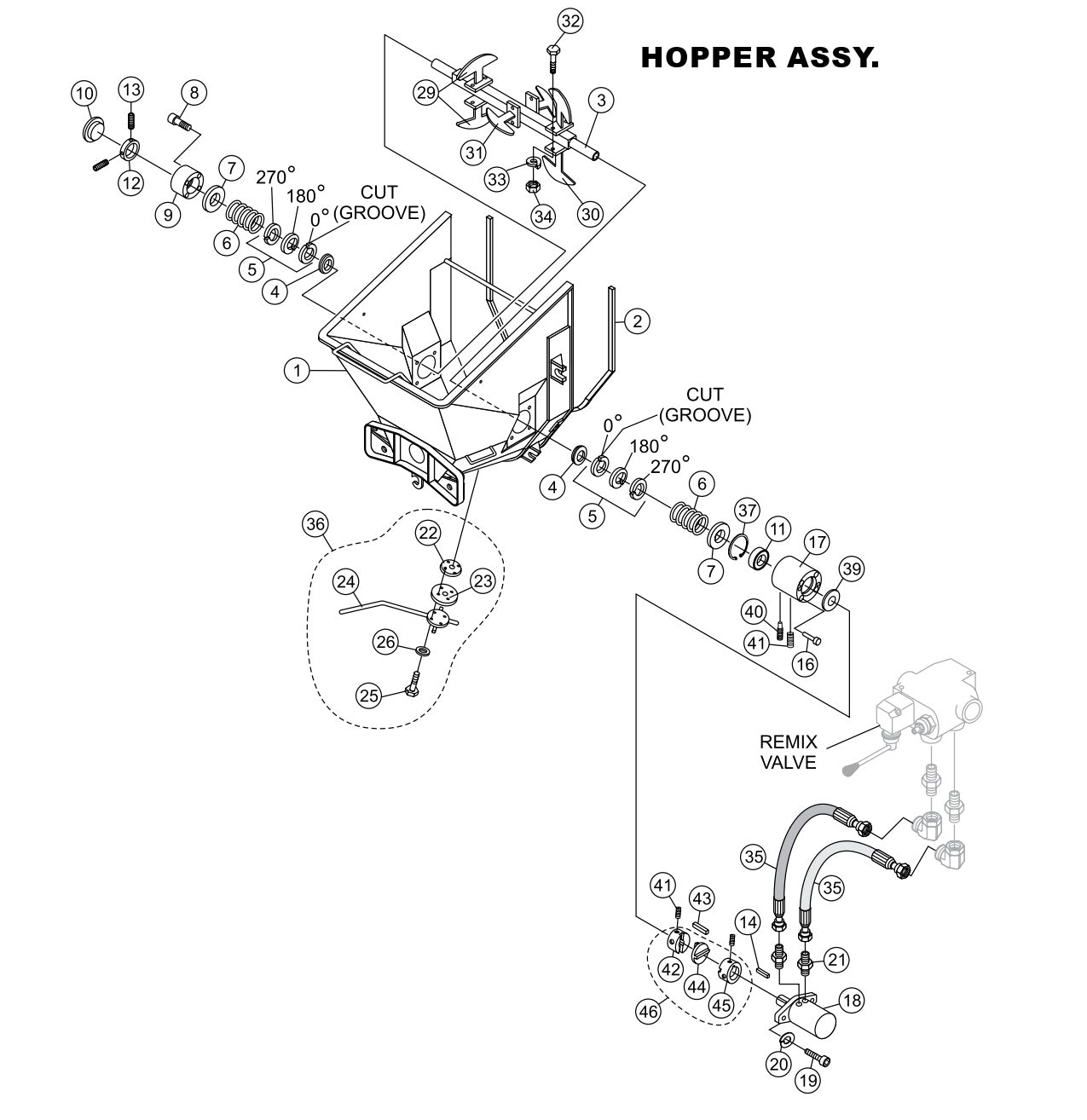 Hopper Assembly Parts-LS400, LS500 DEUTZ F4L2011, BF4L2011 Diesel Engine