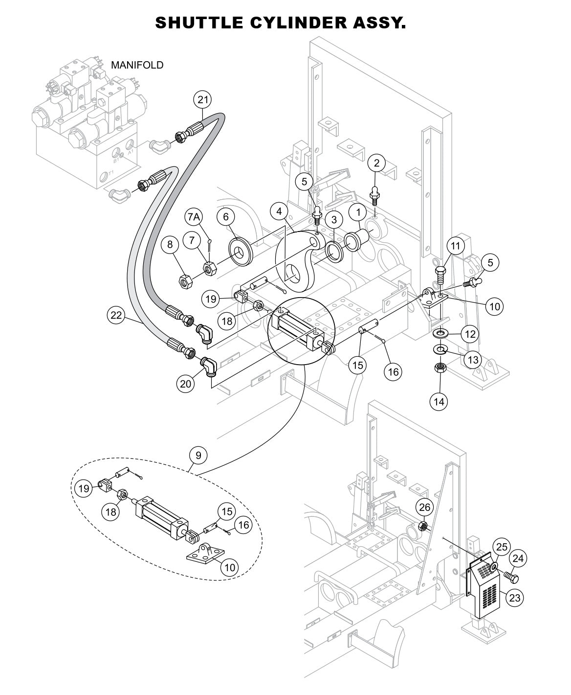 Shuttle Cylinder Assembly Parts-LS400, LS500 DEUTZ F4L2011, BF4L2011 Diesel Engine
