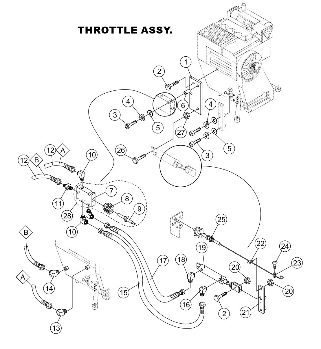 Throttle Assembly Parts-LS400, LS500 DEUTZ F4L2011, BF4L2011 Diesel Engine