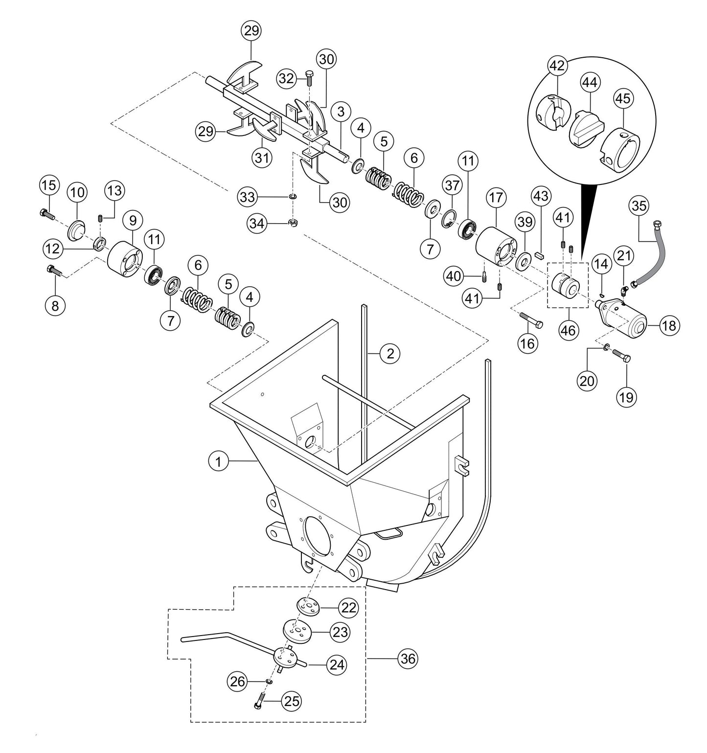 LS450 Hopper Assembly Parts