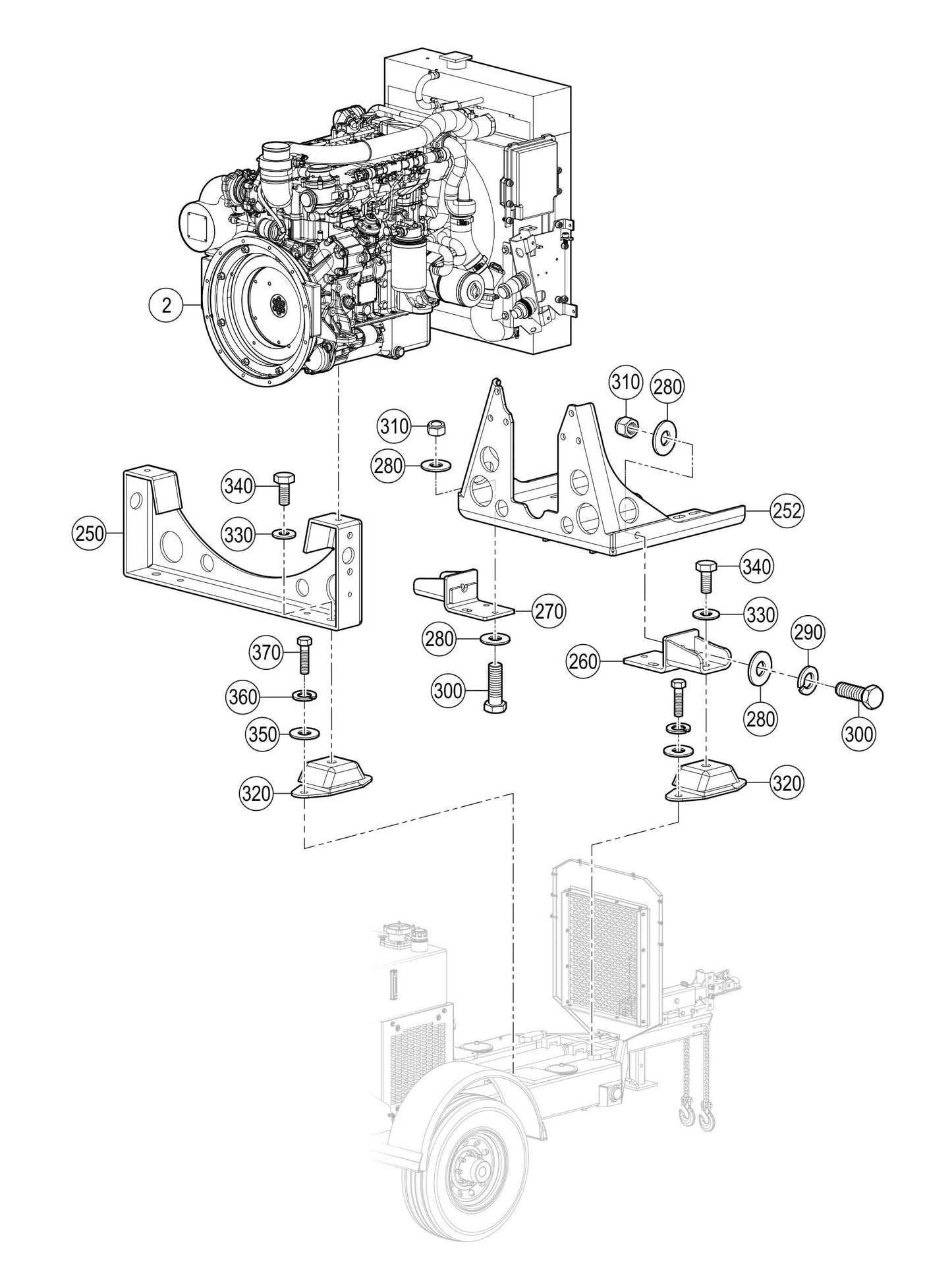LS450 Engine Mounting Exhaust Assembly Parts