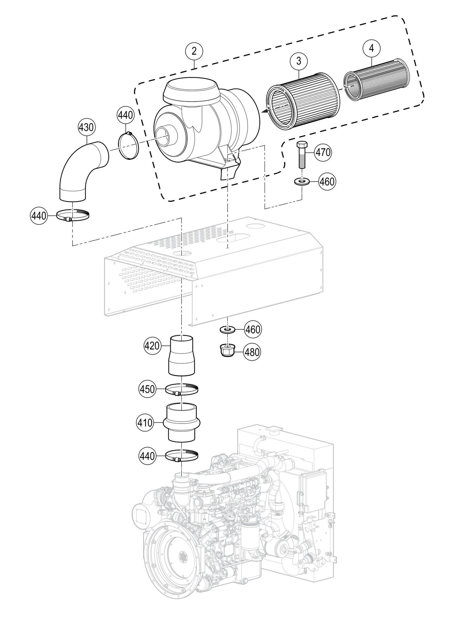 LS450 Engine Air Filter Assembly Parts