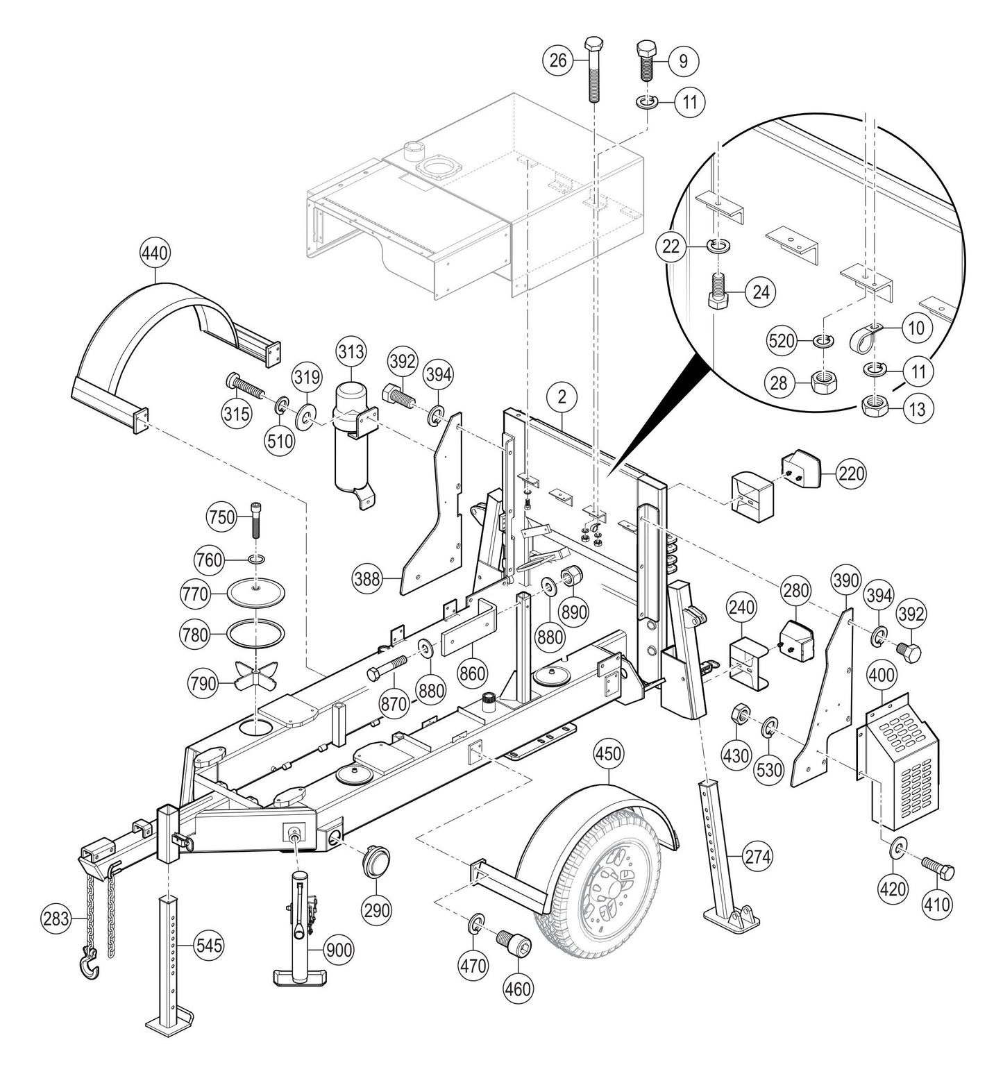 LS450 Frame Assembly Parts