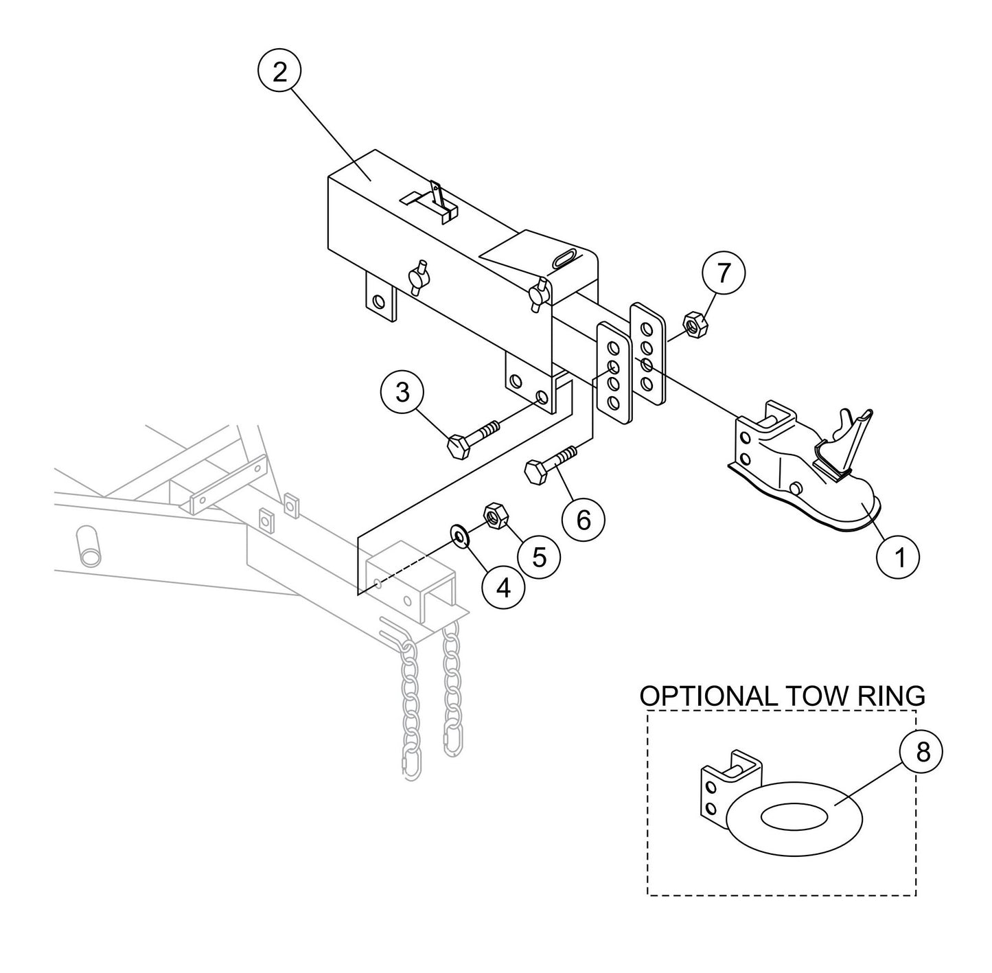LS-60TD Trailer Hitch Assembly Parts