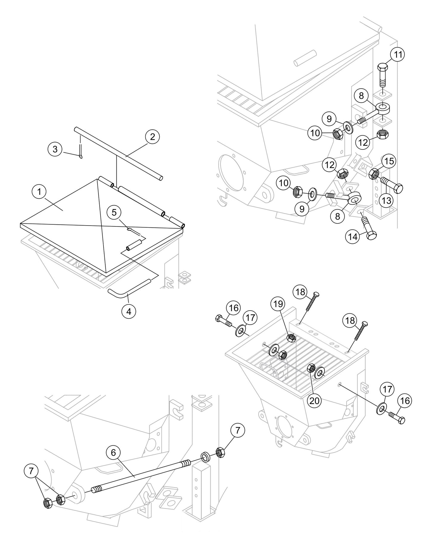 LS-60TD Hopper Attachment Assembly Parts