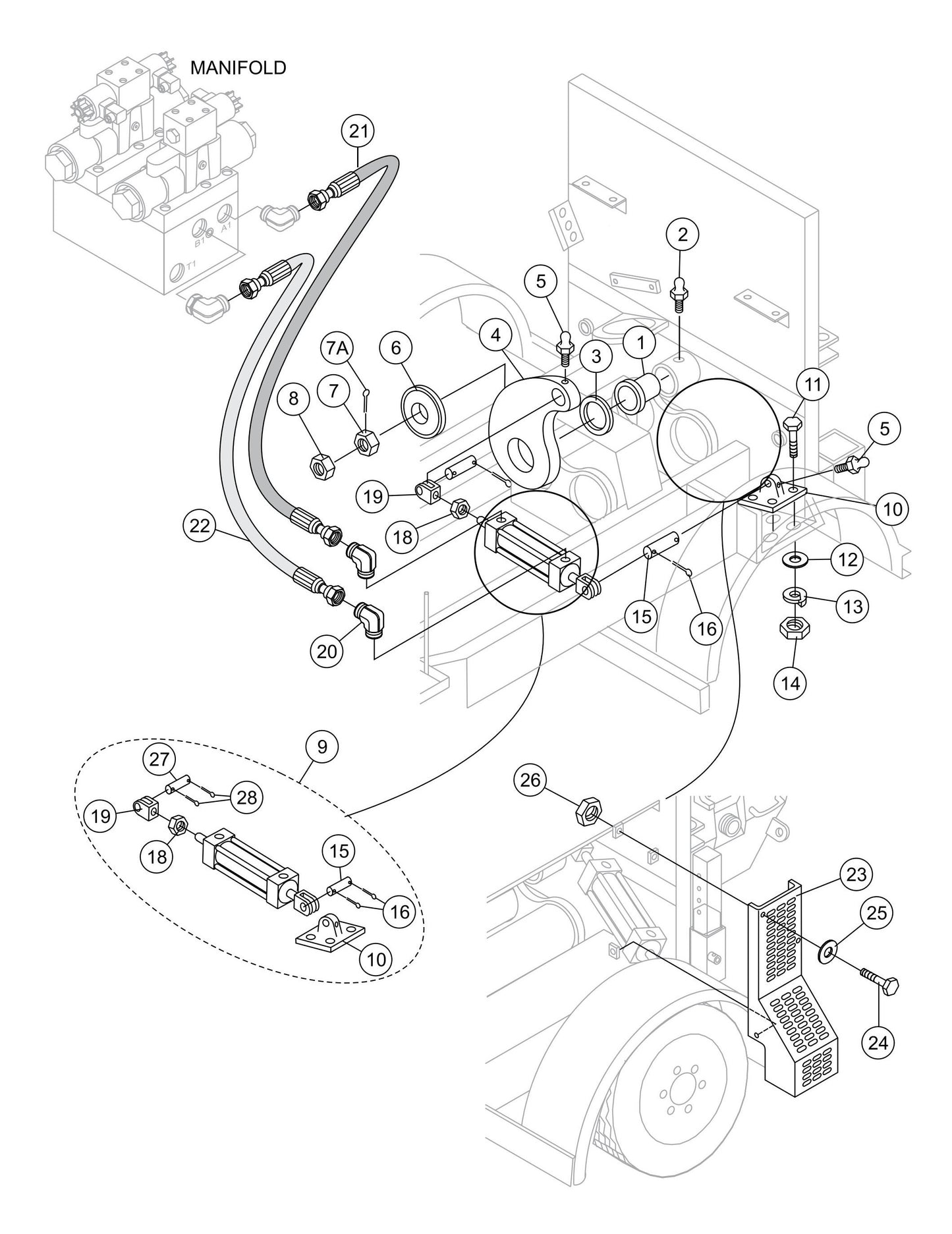 LS-60TD Shuttle Cylinder Assembly Parts