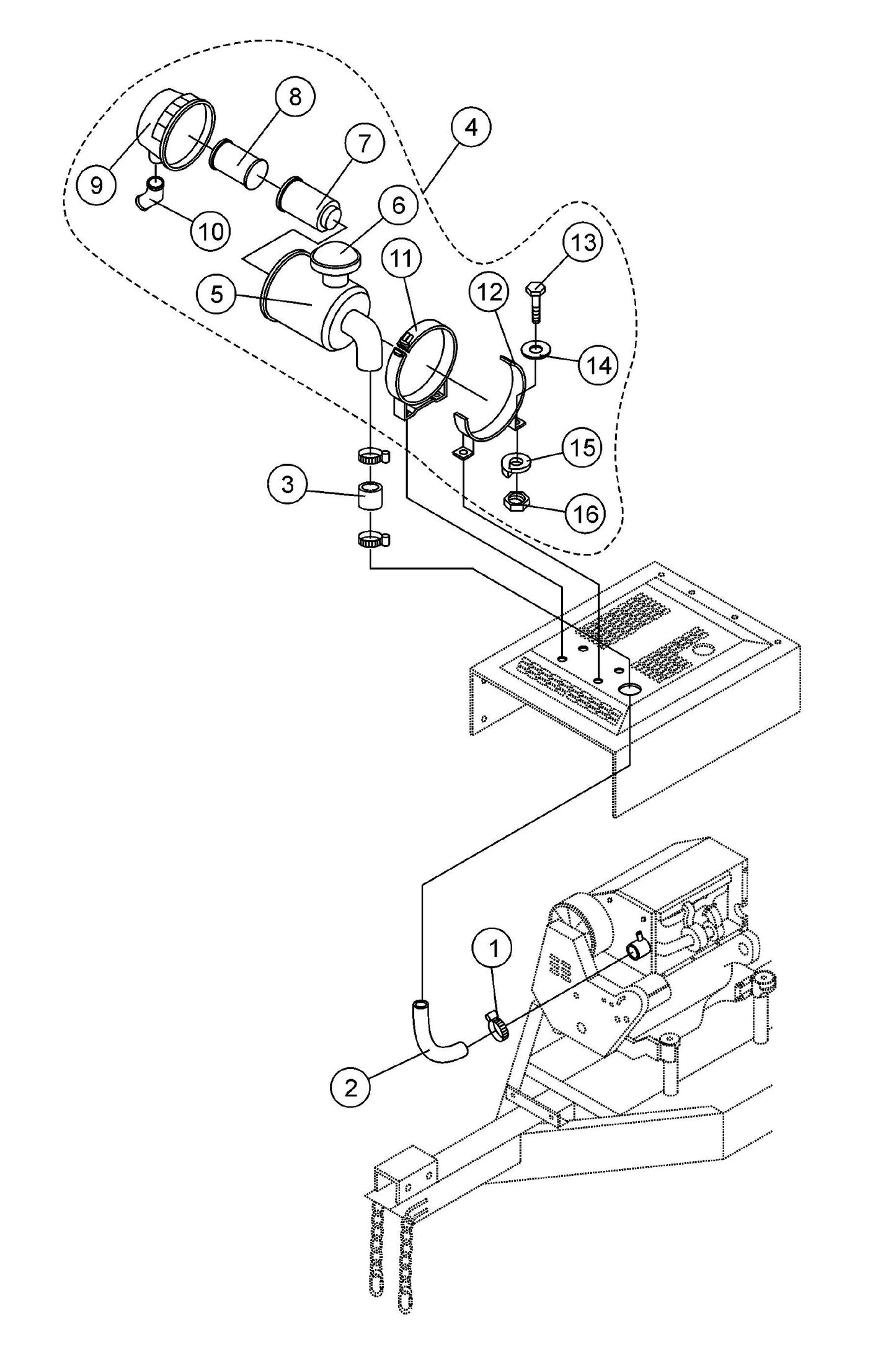 LS-60TD Engine Air Filter Assembly Parts