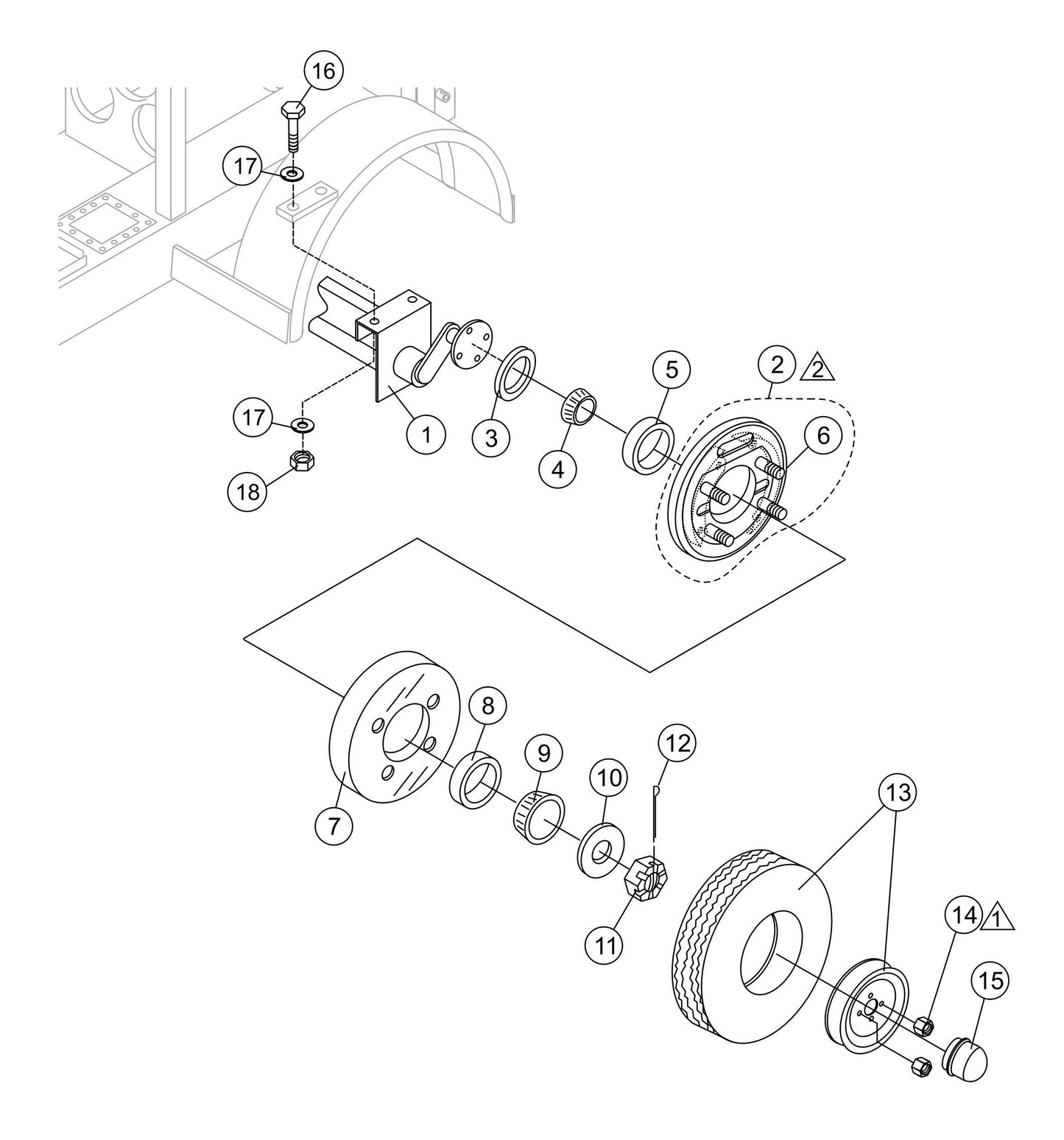 LS-60TD Axle Assembly (Right/Left) Parts