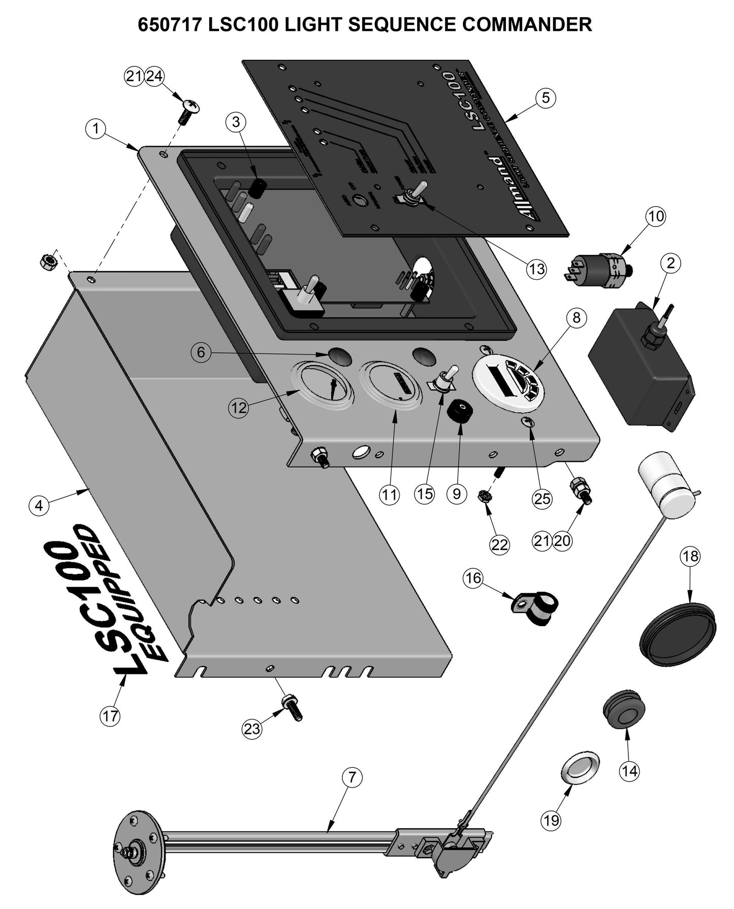 V-Series Maxi-Lite 7.5-8KW-LSC100 Light Sequence Commander Parts By Allmand