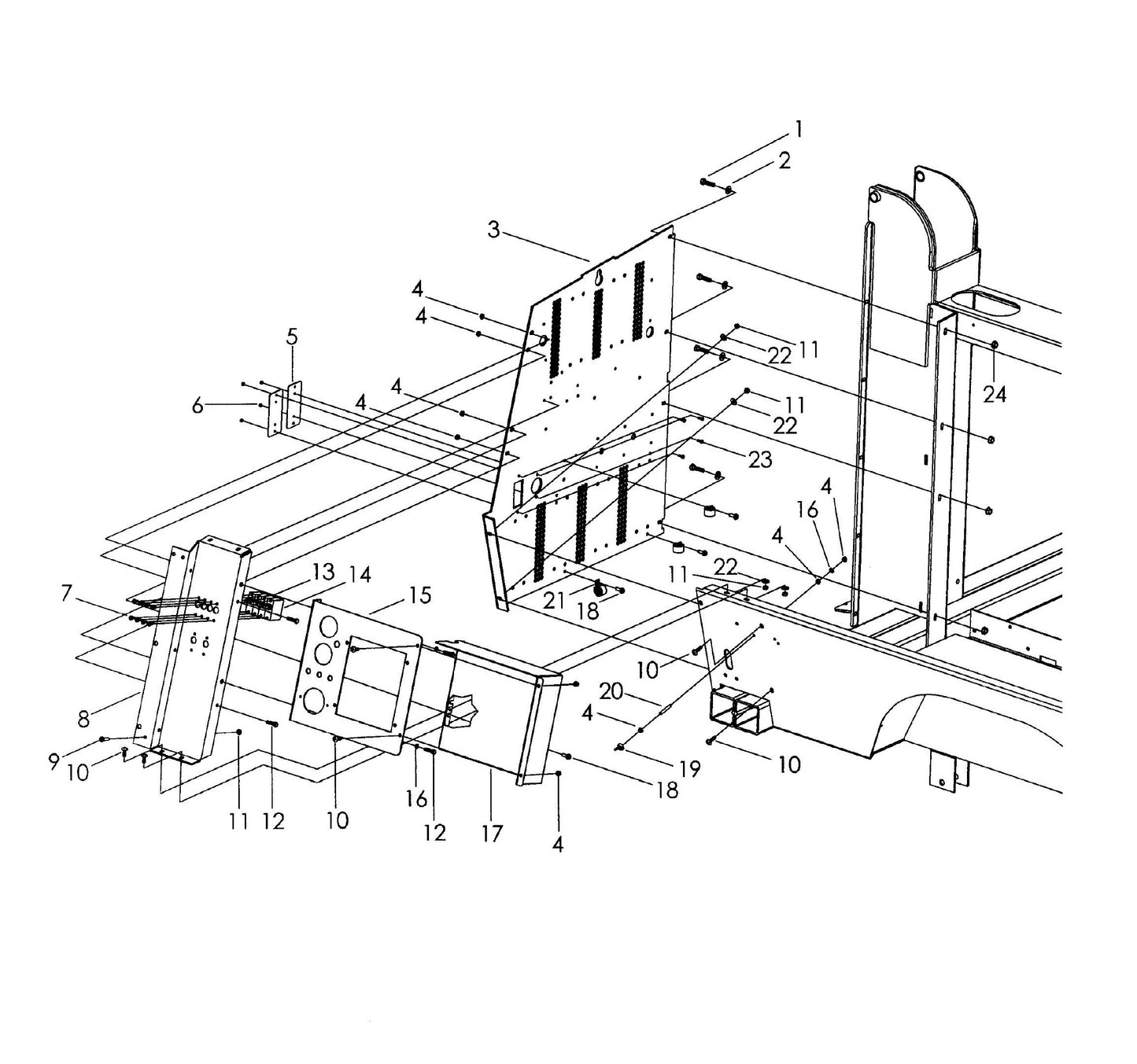 Maxi-Lite Hydraulic Tower-LSC 100 Control Panel Mounting Parts By Allmand